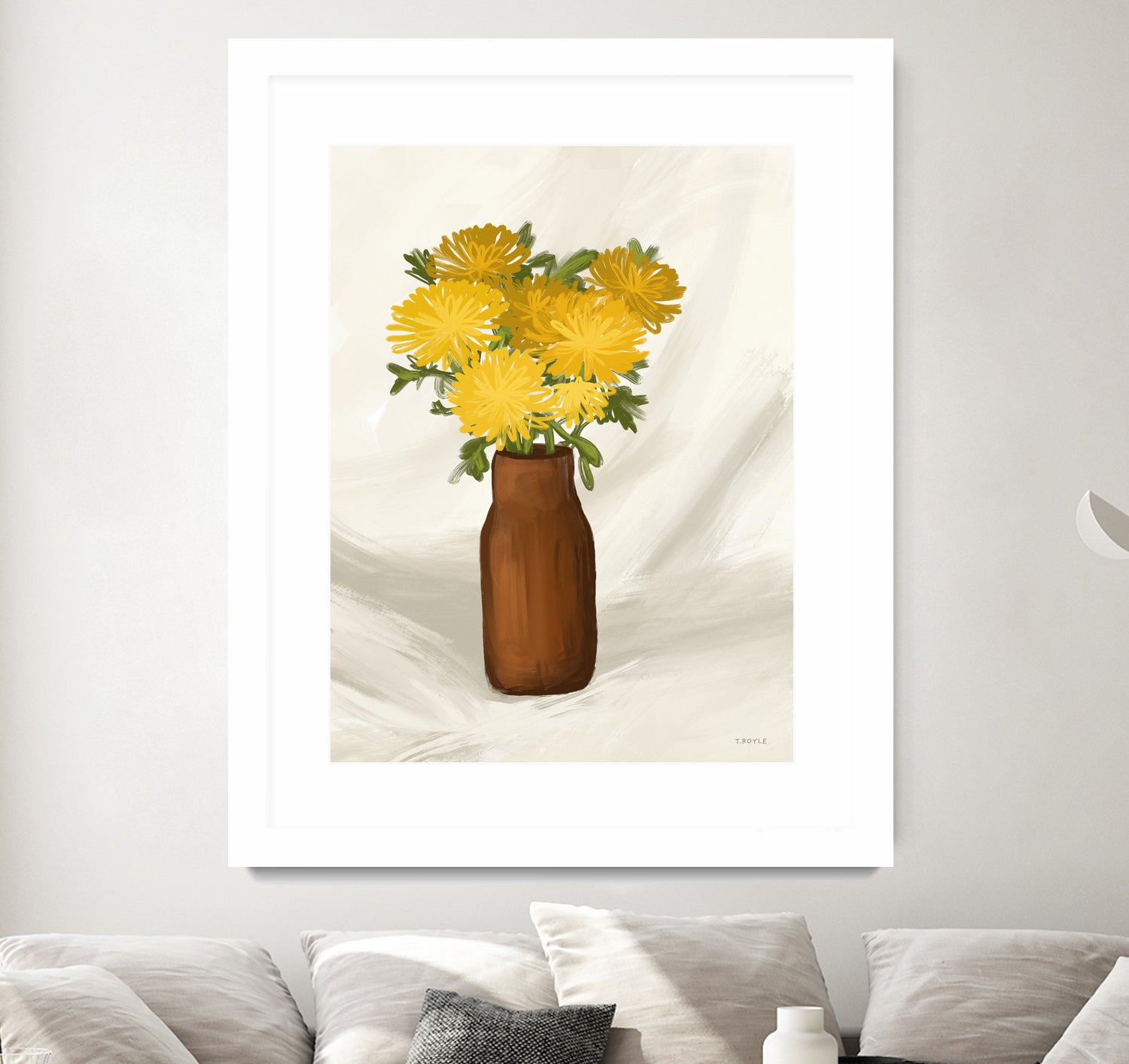 Vase of Flowers in Yellow by Tara on GIANT ART - royle