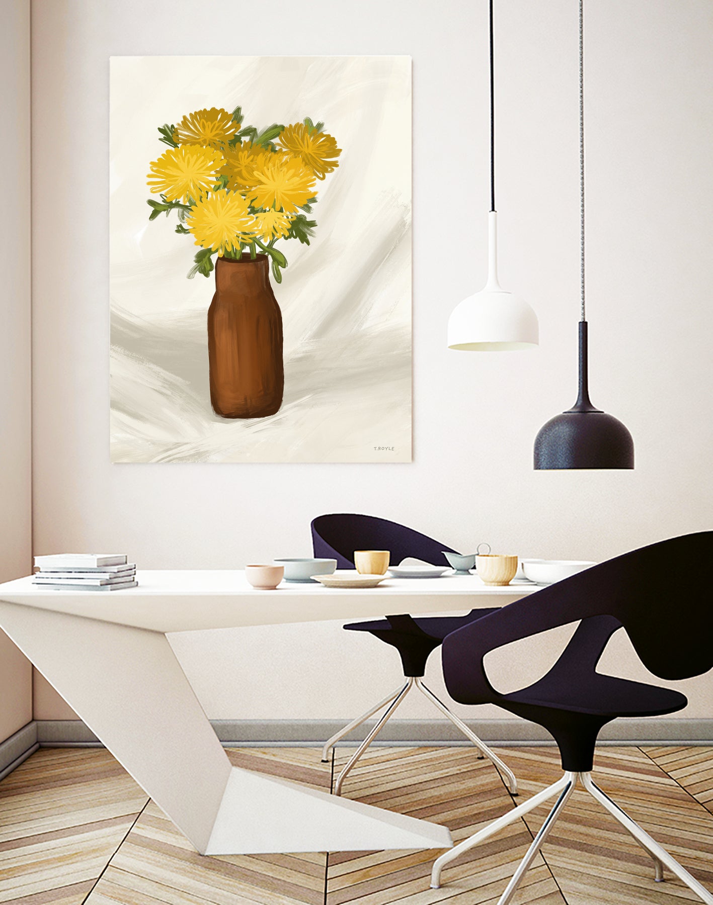 Vase of Flowers in Yellow by Tara on GIANT ART - royle
