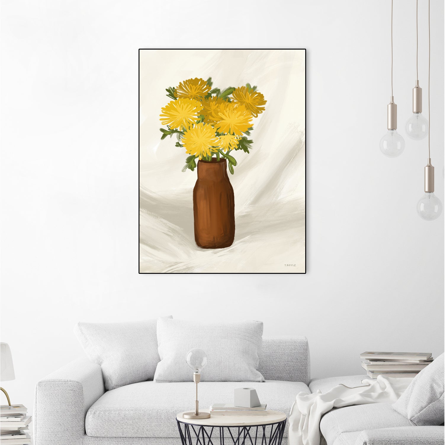Vase of Flowers in Yellow by Tara on GIANT ART - royle