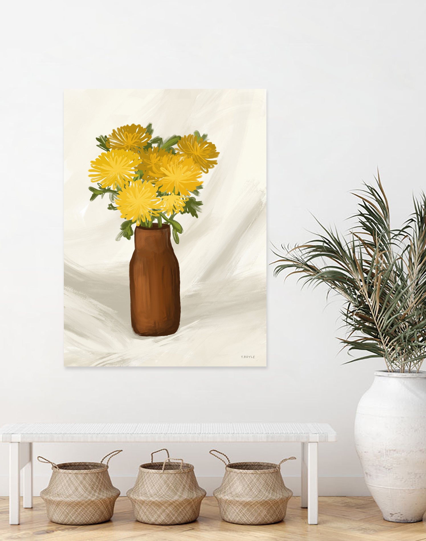 Vase of Flowers in Yellow by Tara on GIANT ART - royle