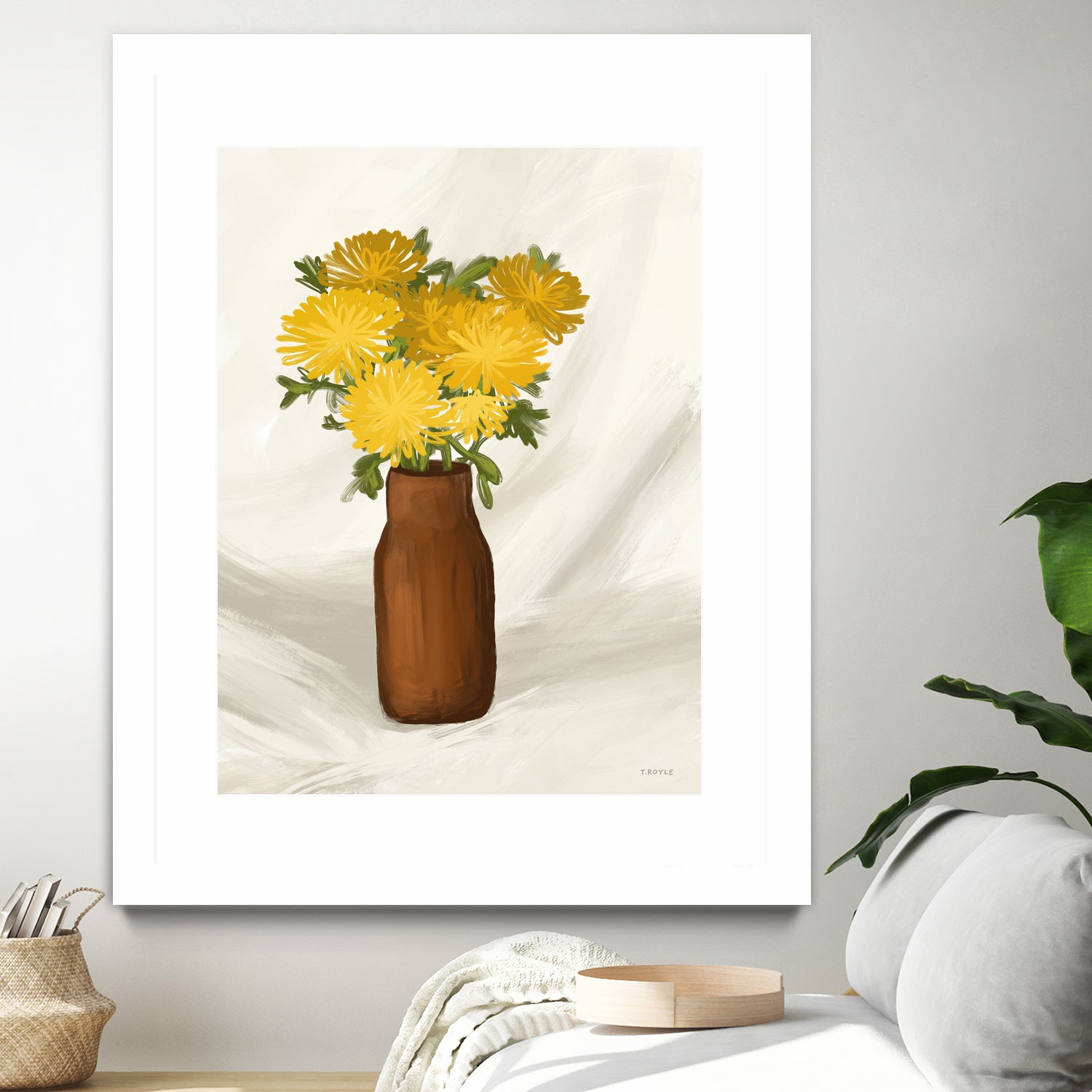 Vase of Flowers in Yellow by Tara on GIANT ART - royle