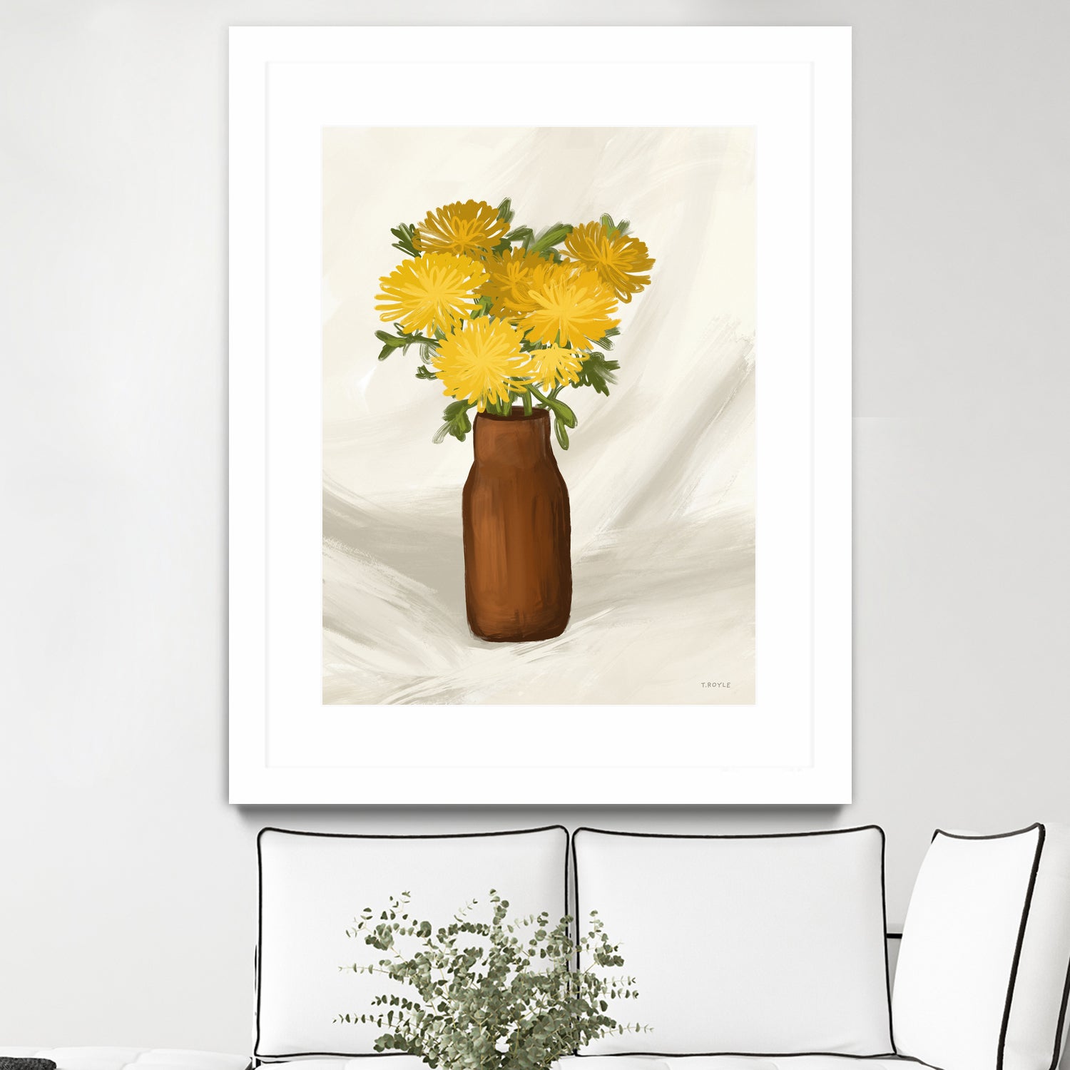 Vase of Flowers in Yellow by Tara on GIANT ART - royle
