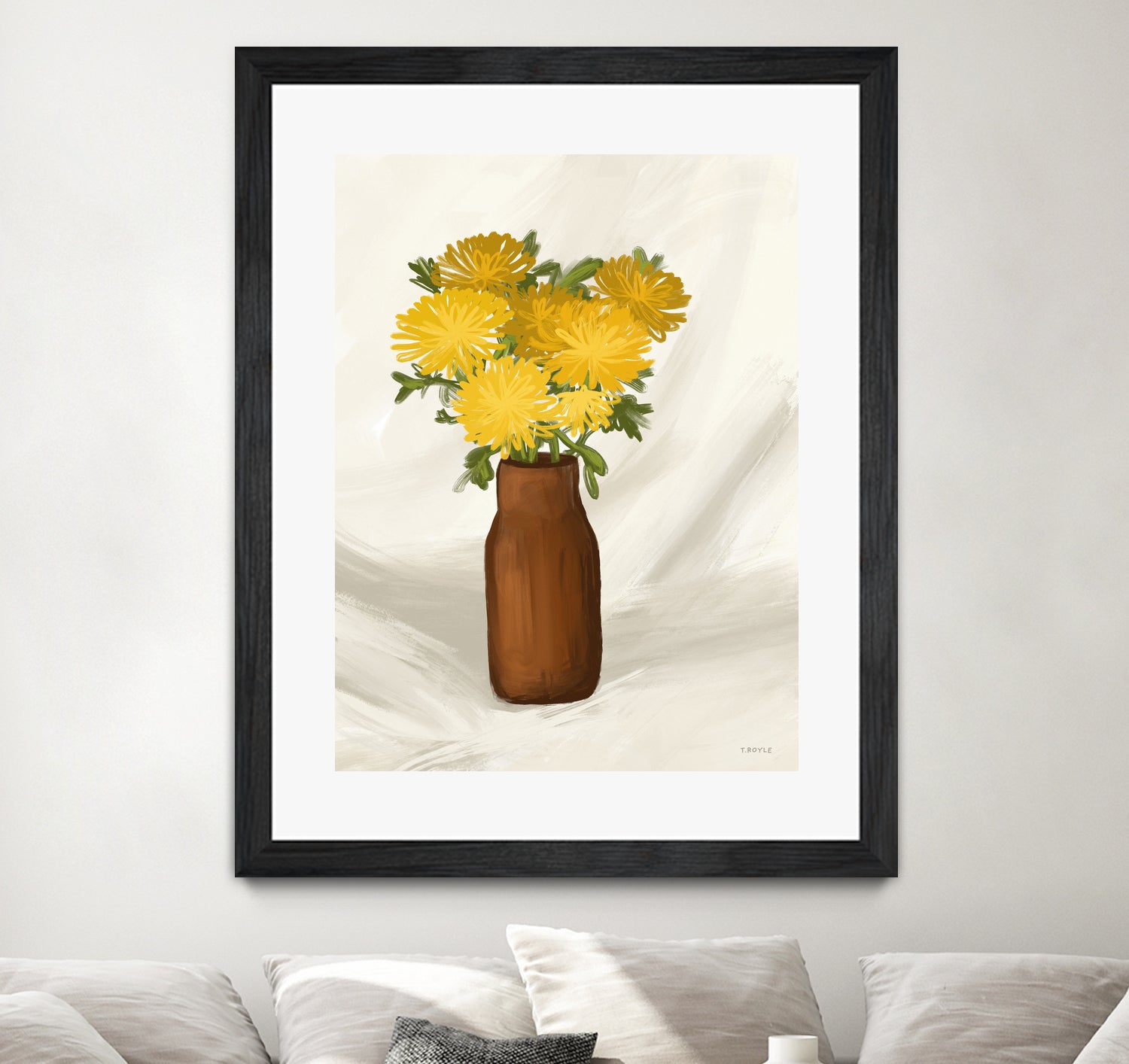 Vase of Flowers in Yellow by Tara on GIANT ART - royle