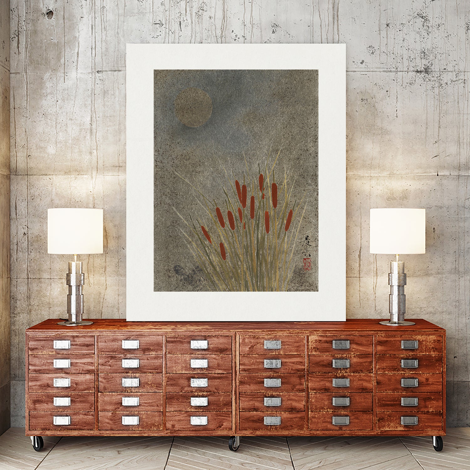 Japanese Grass Field At Night (1807a€“1891) by Shibata Zeshin on GIANT ART - 9449 illustration