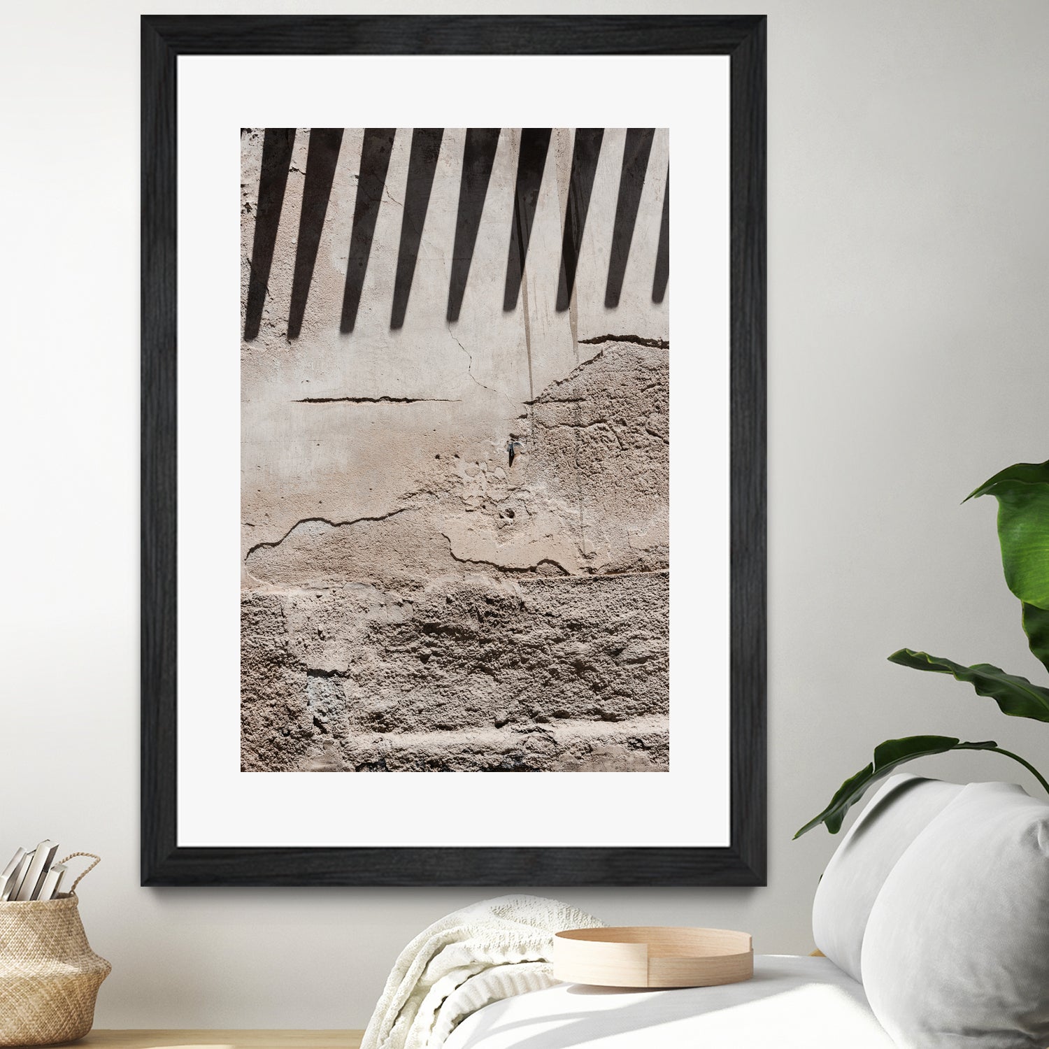 Shadow of lines at vintage wall by Photolovers on GIANT ART - abstract ground