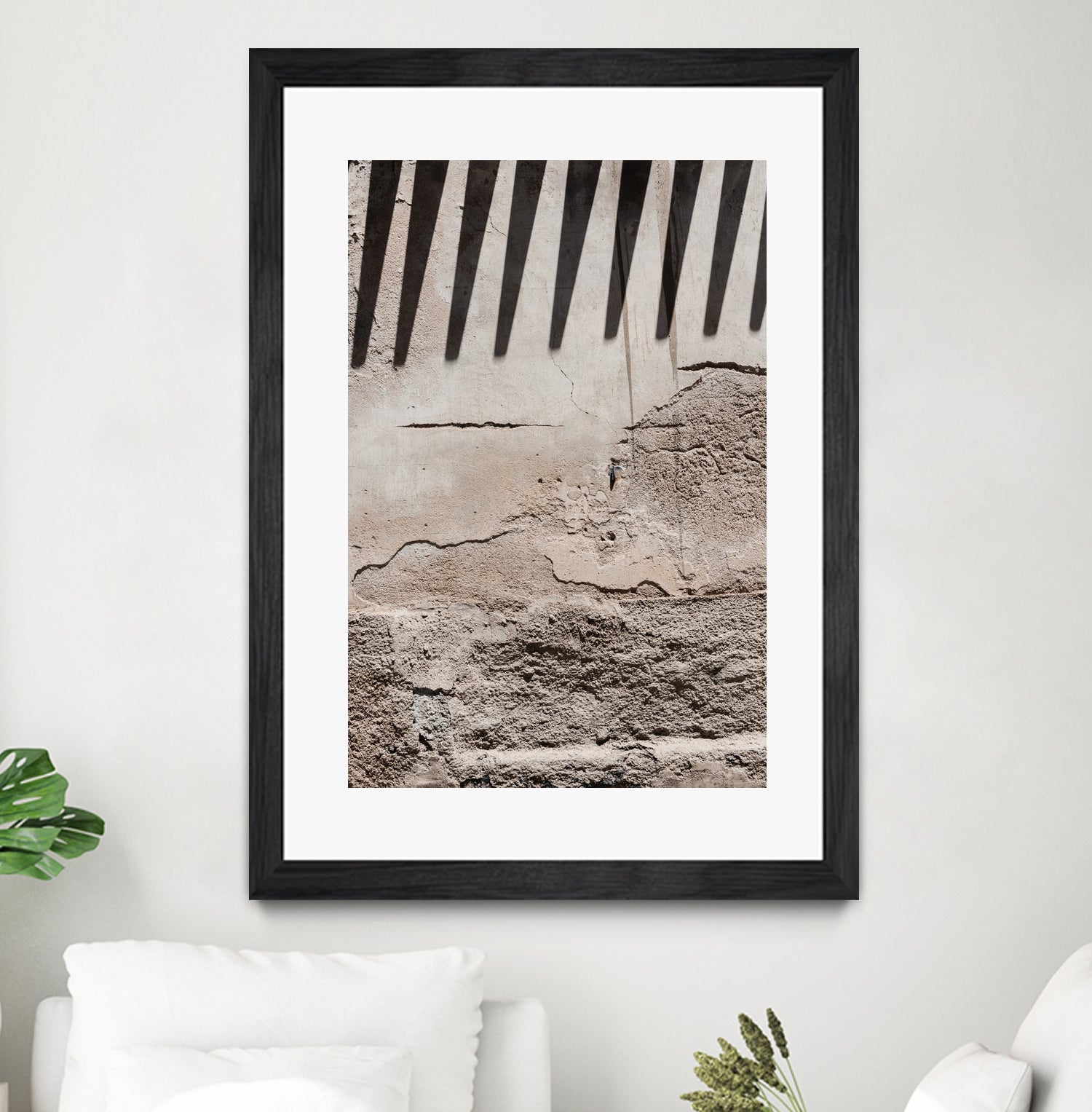 Shadow of lines at vintage wall by Photolovers on GIANT ART - abstract ground