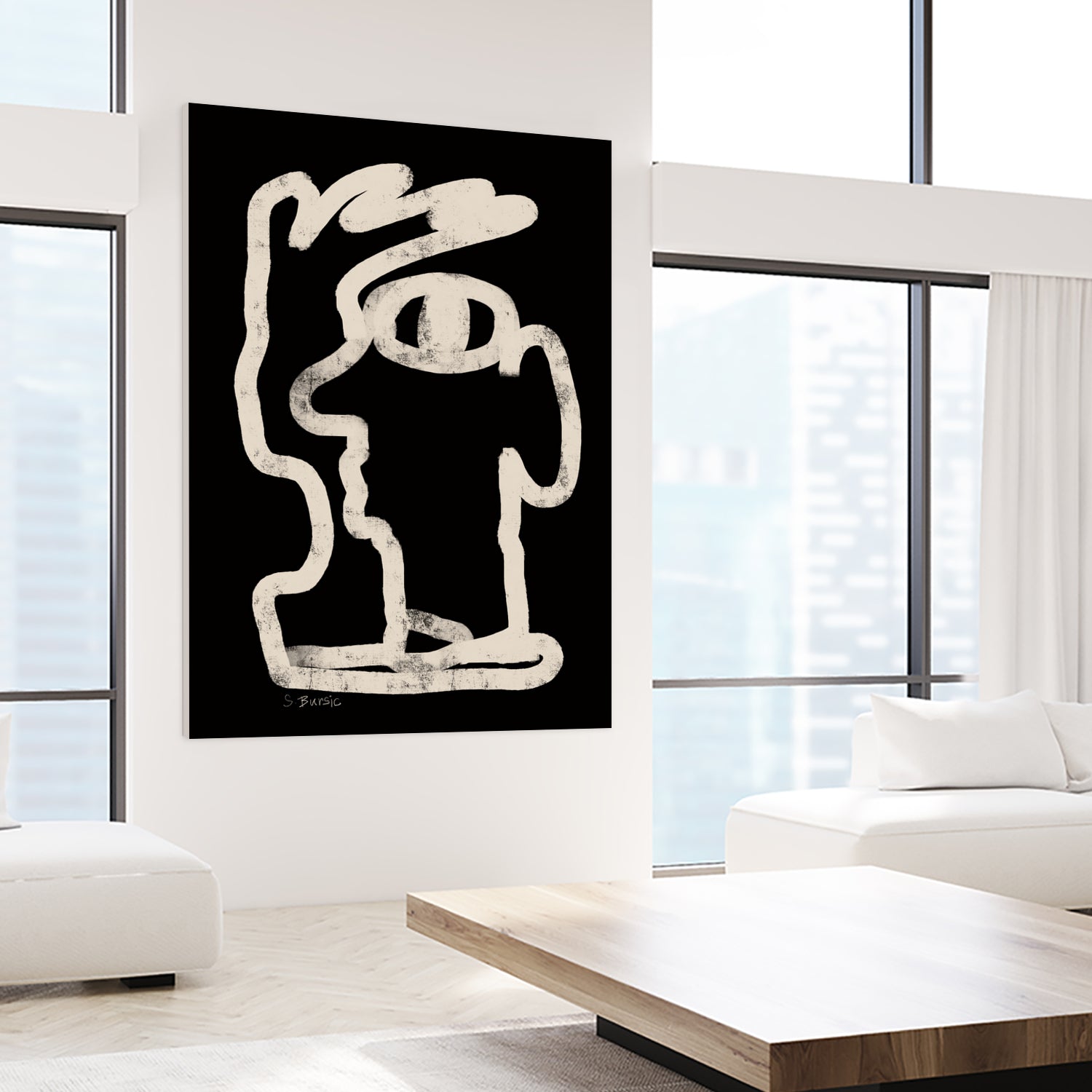 Face line art by Sharyn Bursic on GIANT ART - line art sketch