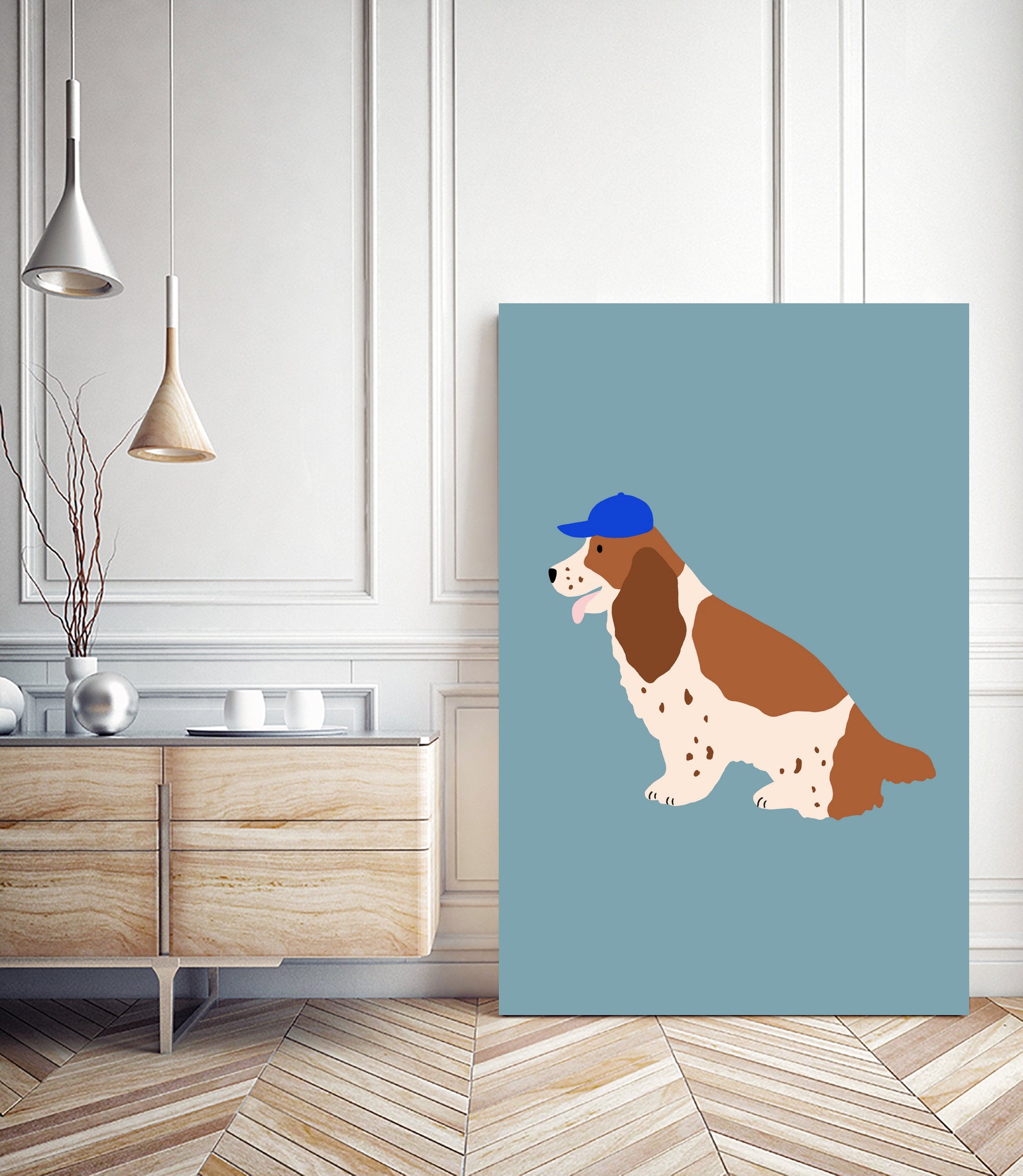 Cocker Spaniel with Cap by Maren Gross on GIANT ART - animals animal