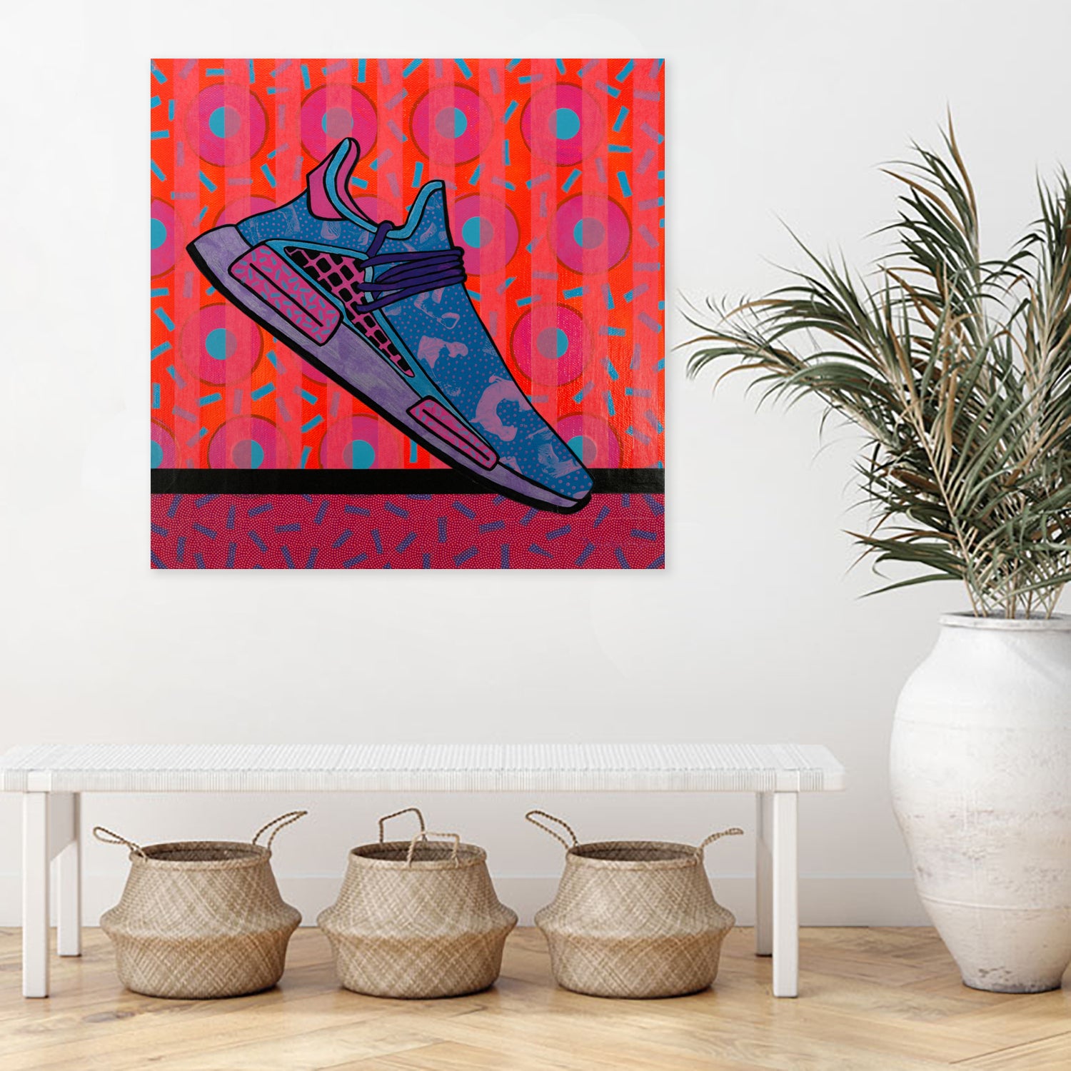 Sky Blue by David Galan  on GIANT ART - pink illustration running shoes