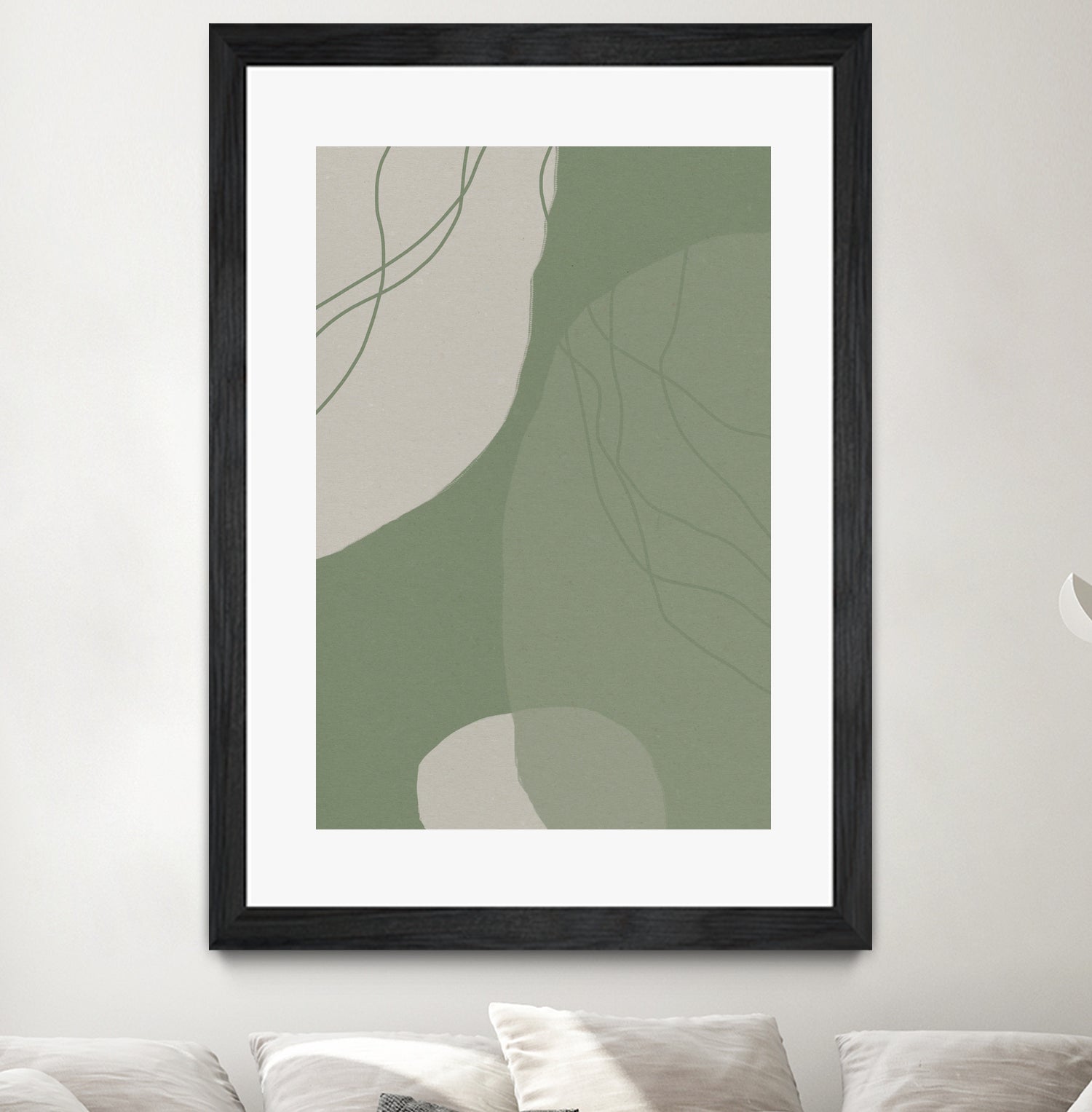 Modern Abstract Minimalist  Shapes In Sage and White  0008 by Dina Dankers on GIANT ART - abstract drawing