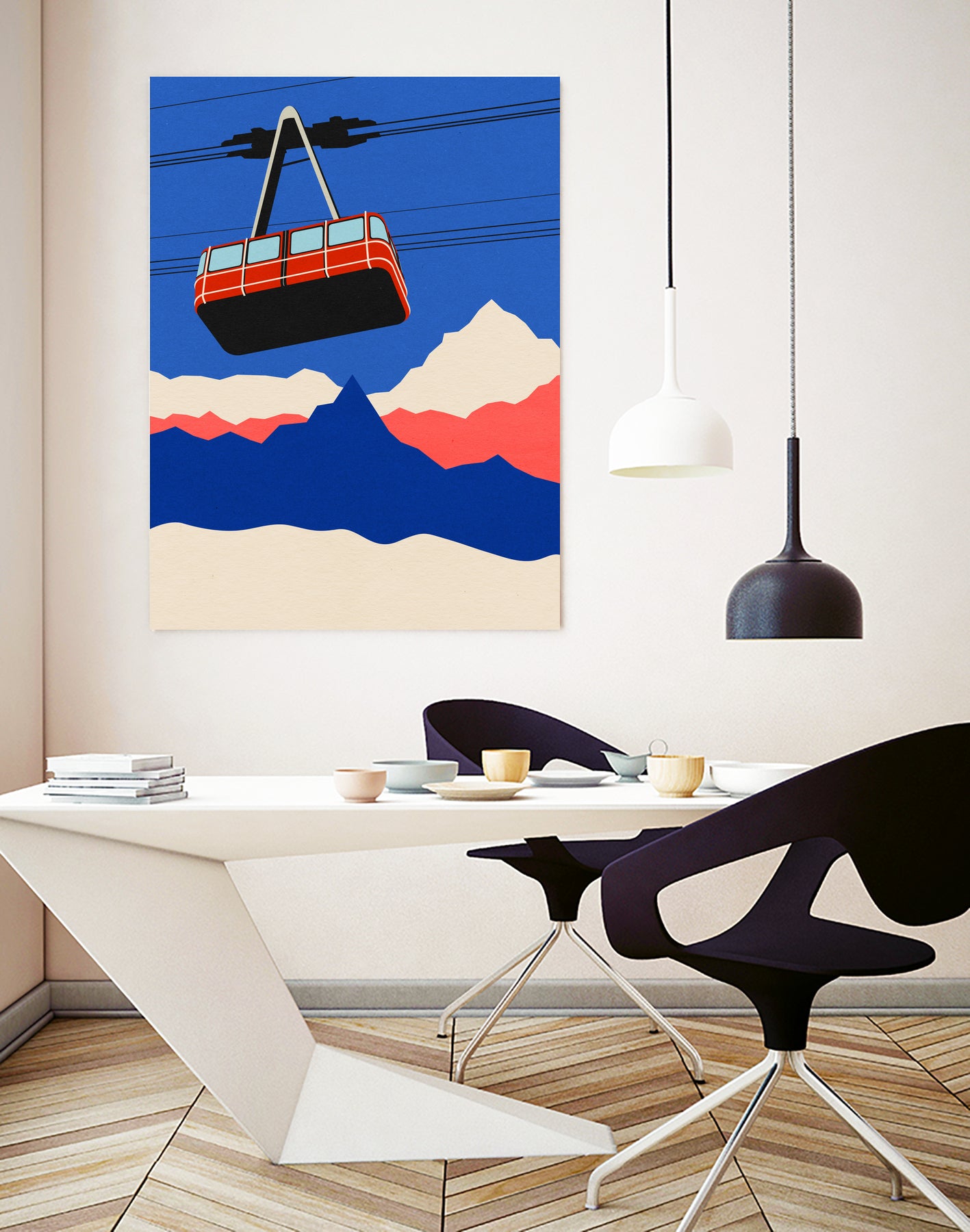 Ski Mountains by Rosi Feist on GIANT ART - illustration ski tow