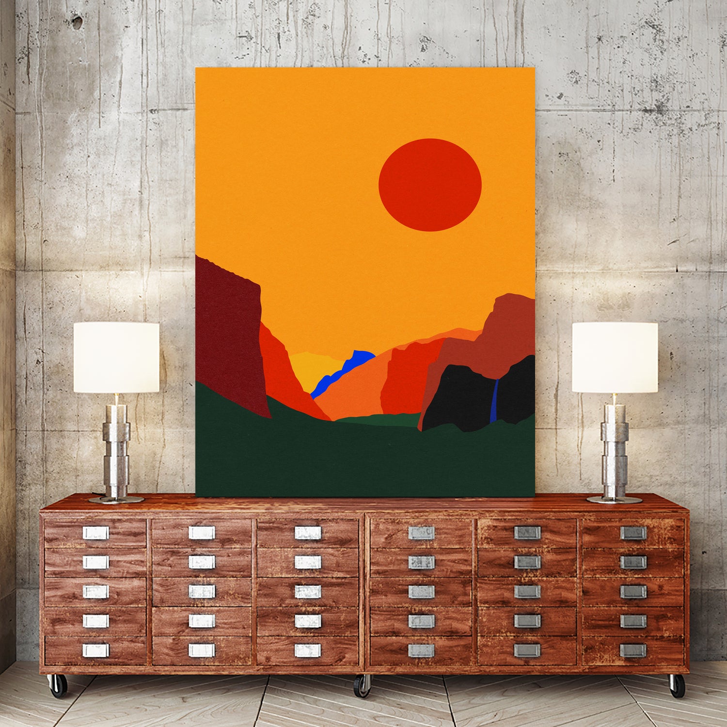 Yosemite Valley 23 by Rosi Feist on GIANT ART - illustration orange