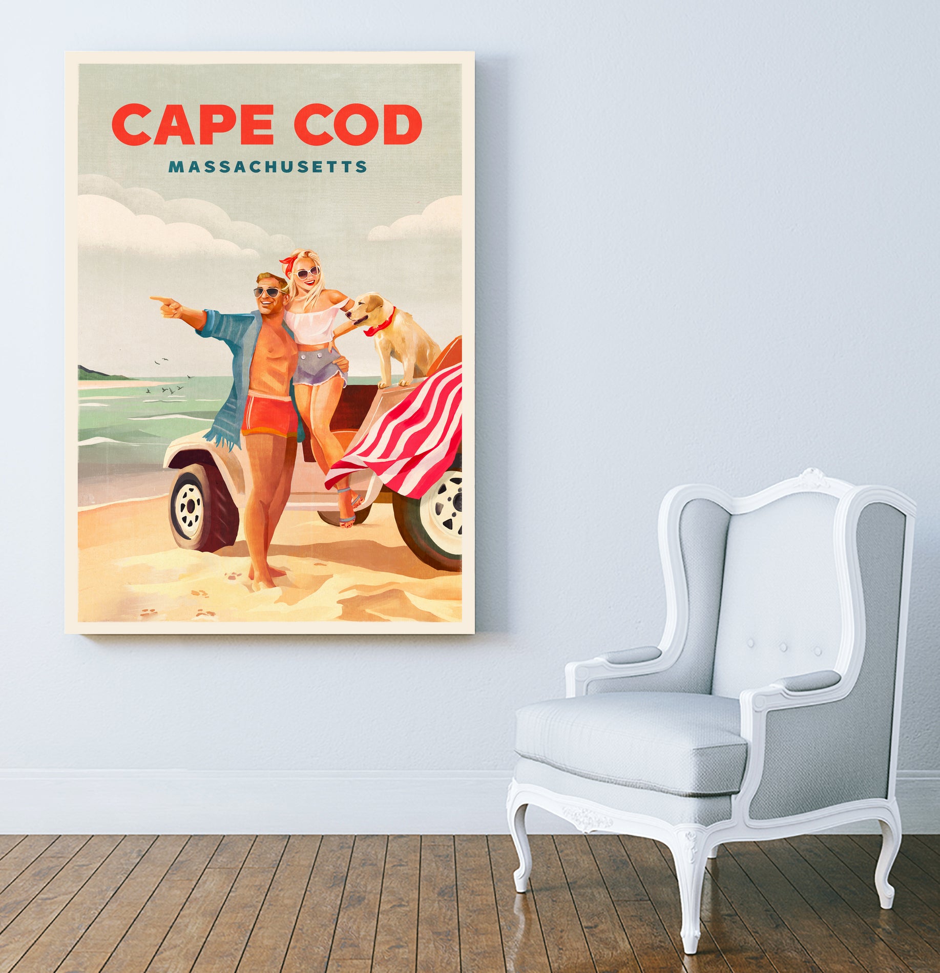 Cape Cod Massachusetts Summer Beach Art by The Whiskey Ginger on GIANT ART - figurative blonde