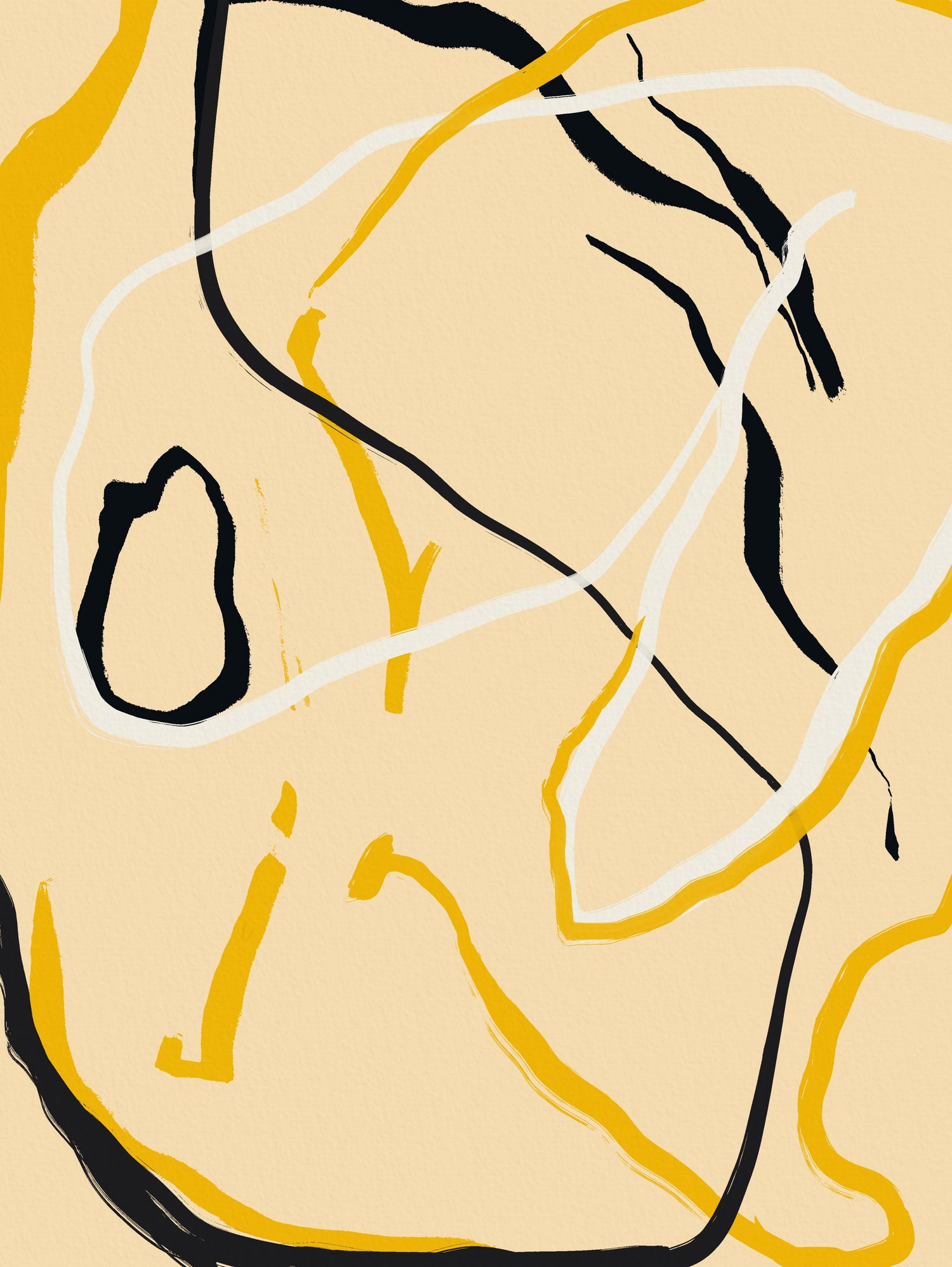 Golden Flow Lines by Little Dean on GIANT ART - line art abstract art