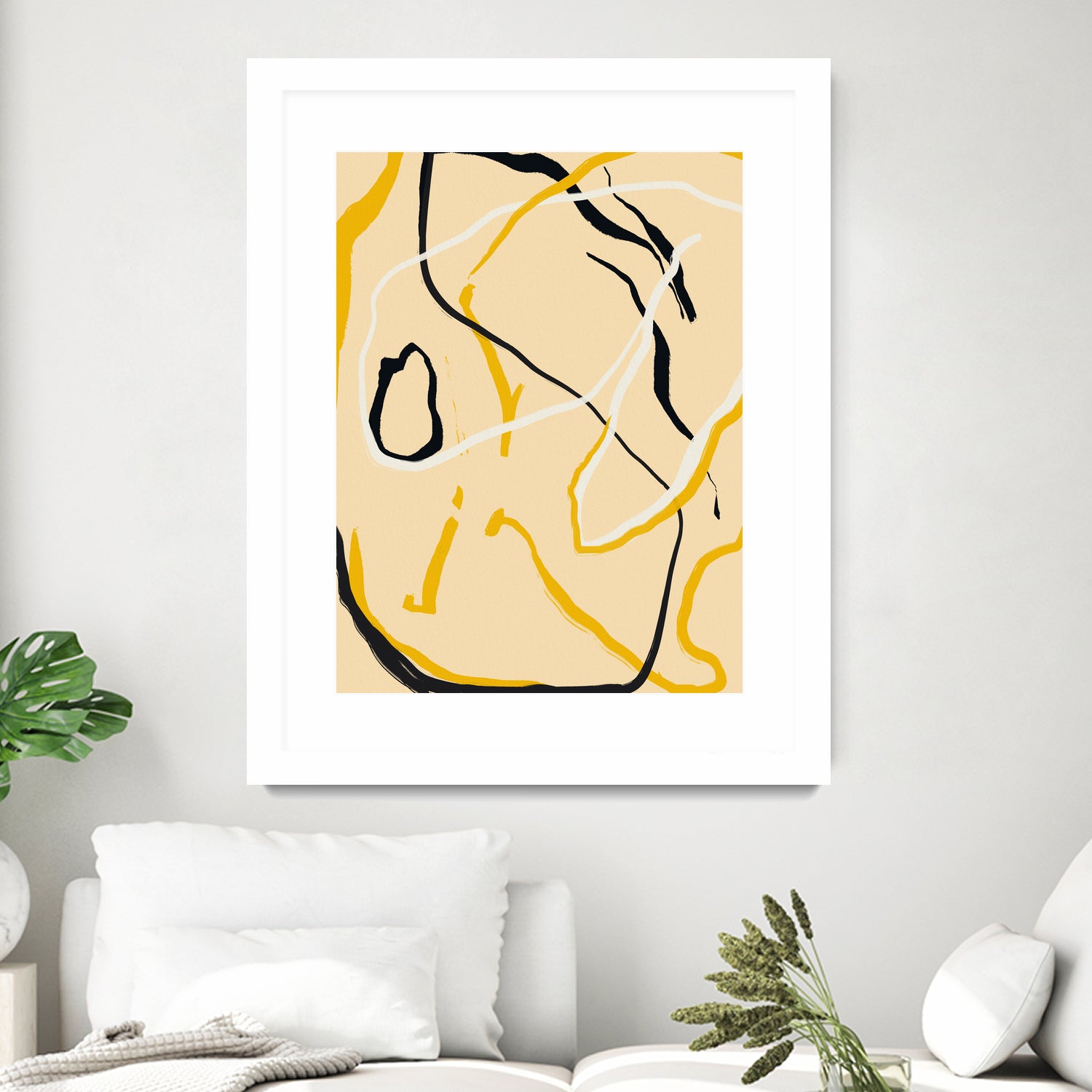 Golden Flow Lines by Little Dean on GIANT ART - line art abstract art