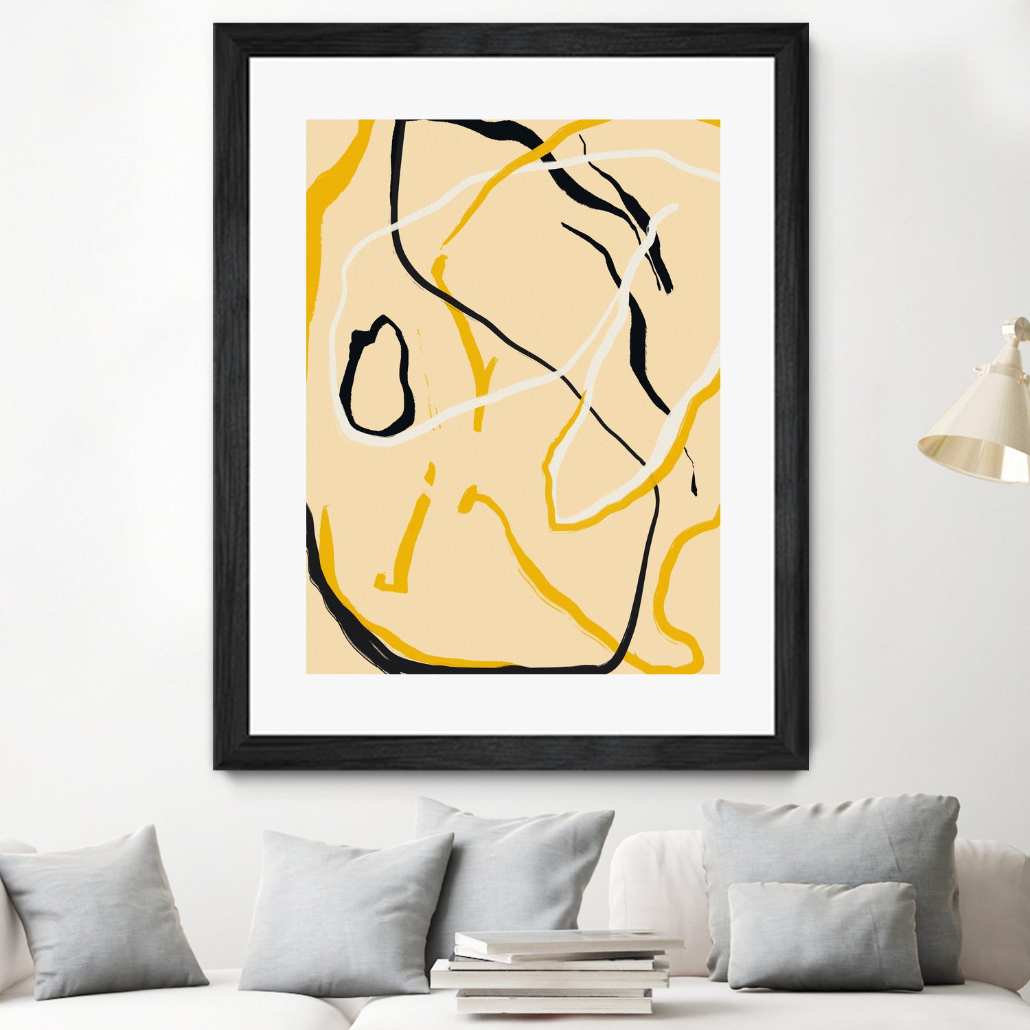 Golden Flow Lines by Little Dean on GIANT ART - line art abstract art