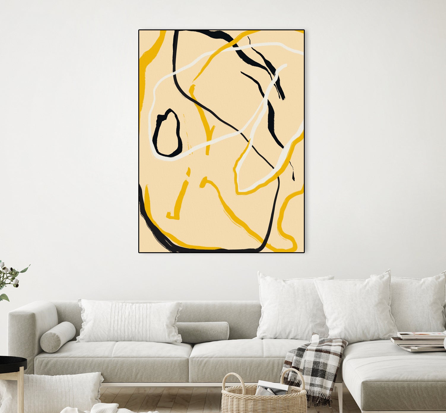 Golden Flow Lines by Little Dean on GIANT ART - line art abstract art