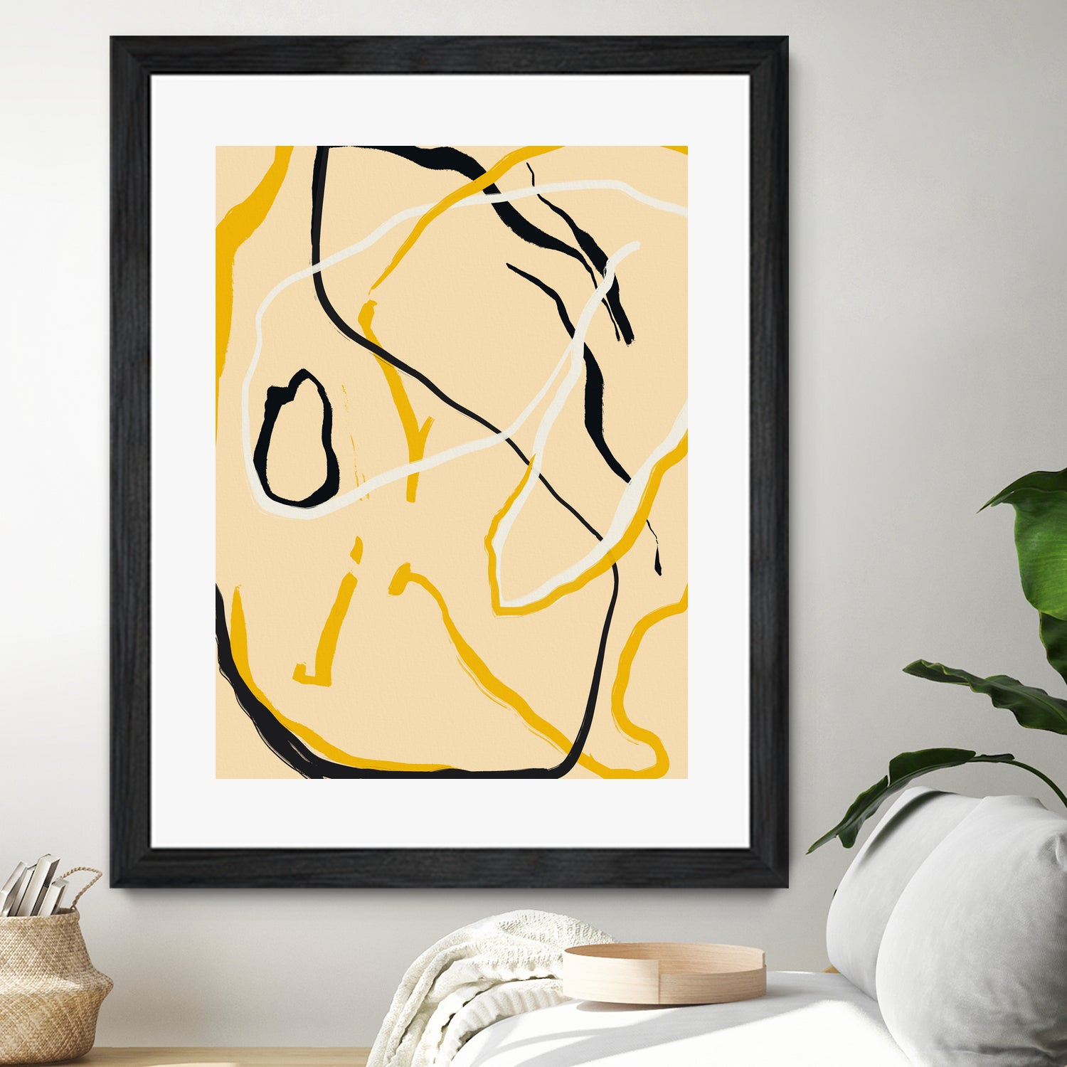 Golden Flow Lines by Little Dean on GIANT ART - line art abstract art