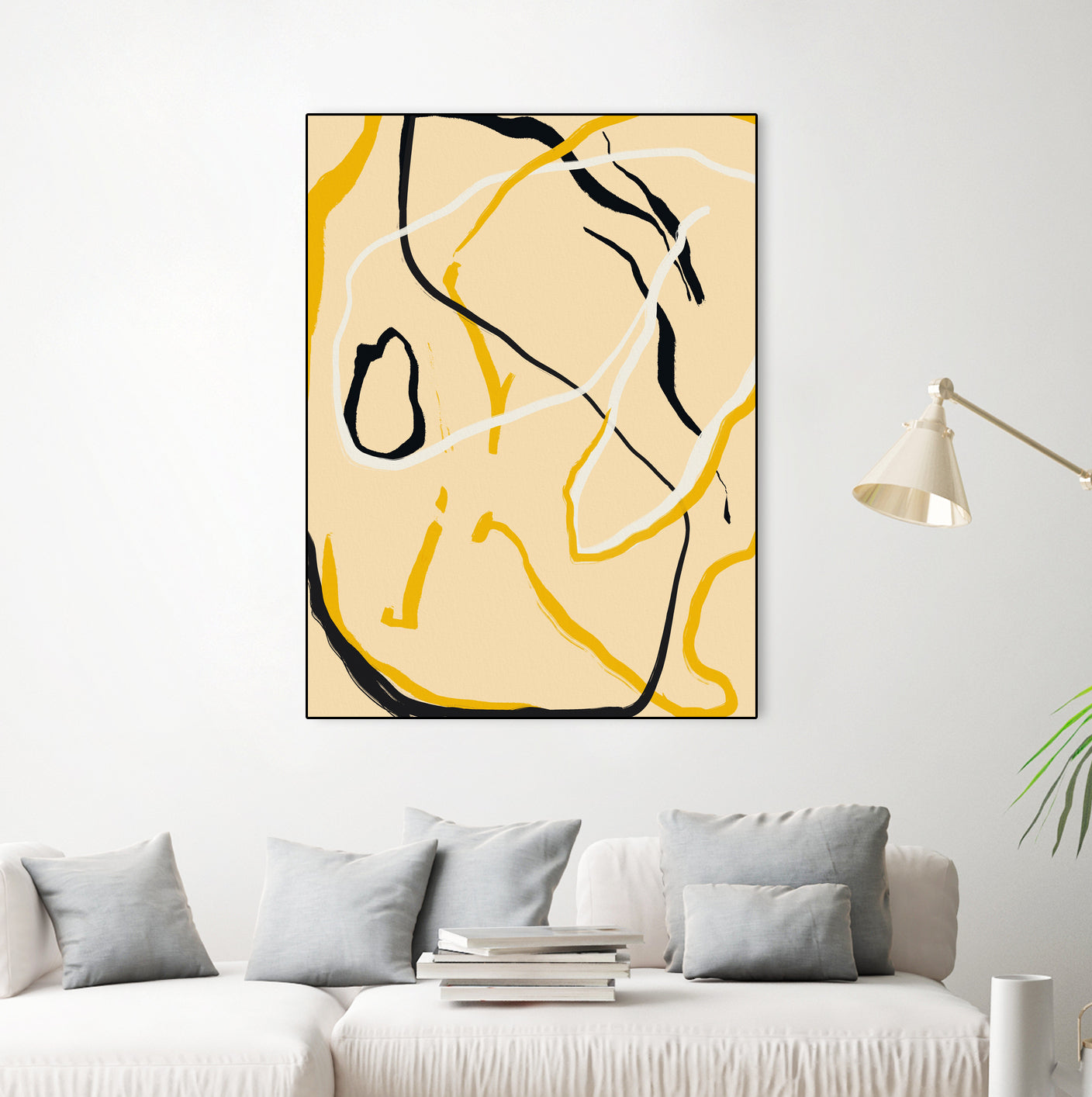 Golden Flow Lines by Little Dean on GIANT ART - line art abstract art