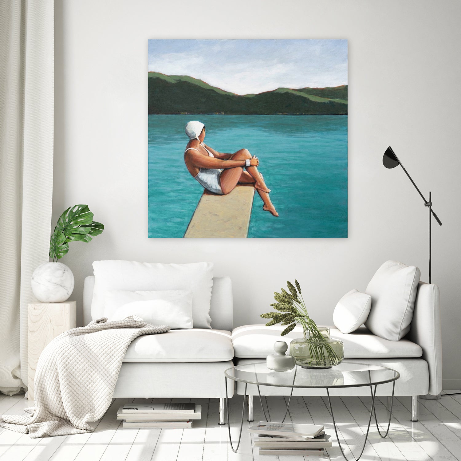 Swimmer At Lake by Sarah Morrissette on GIANT ART - figurative diving board