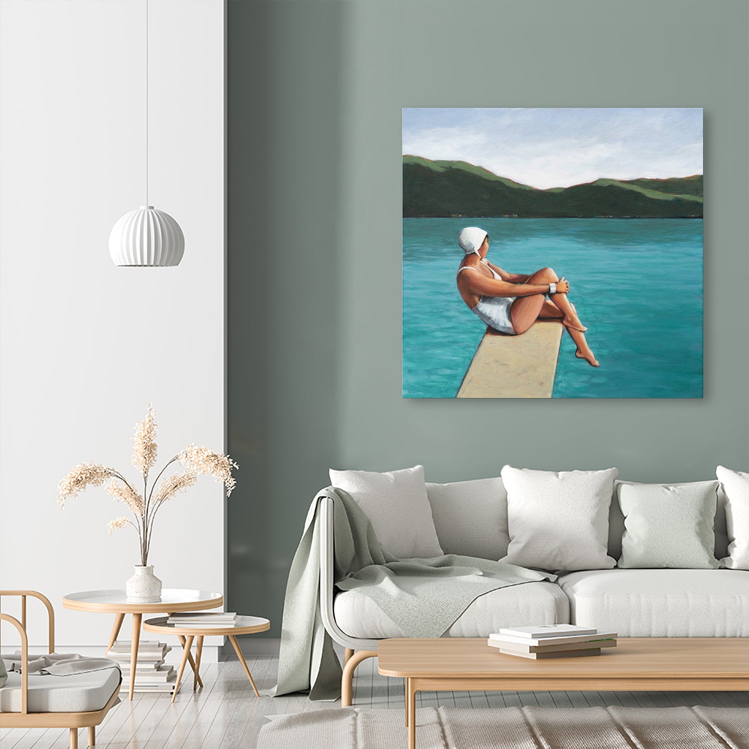 Swimmer At Lake by Sarah Morrissette on GIANT ART - figurative diving board