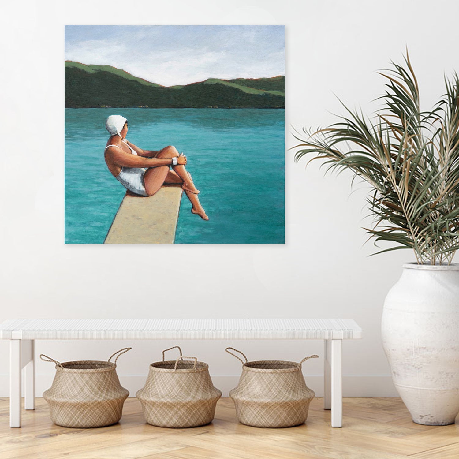 Swimmer At Lake by Sarah Morrissette on GIANT ART - figurative diving board