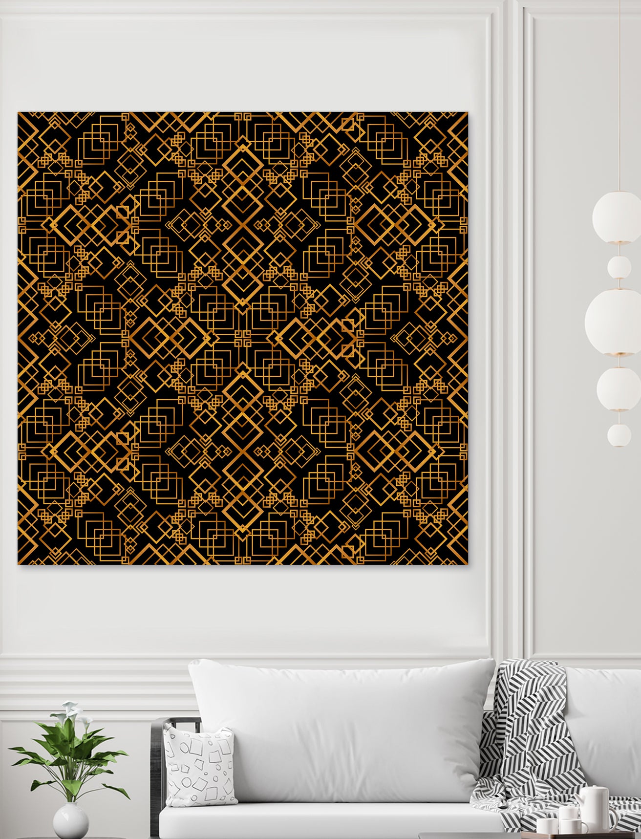 Golden Maze Pattern by Marika Barsrsind on GIANT ART - 8000 illustration