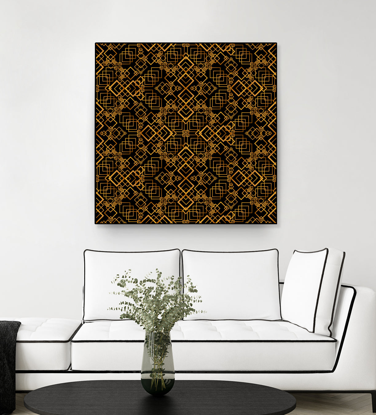 Golden Maze Pattern by Marika Barsrsind on GIANT ART - 8000 illustration