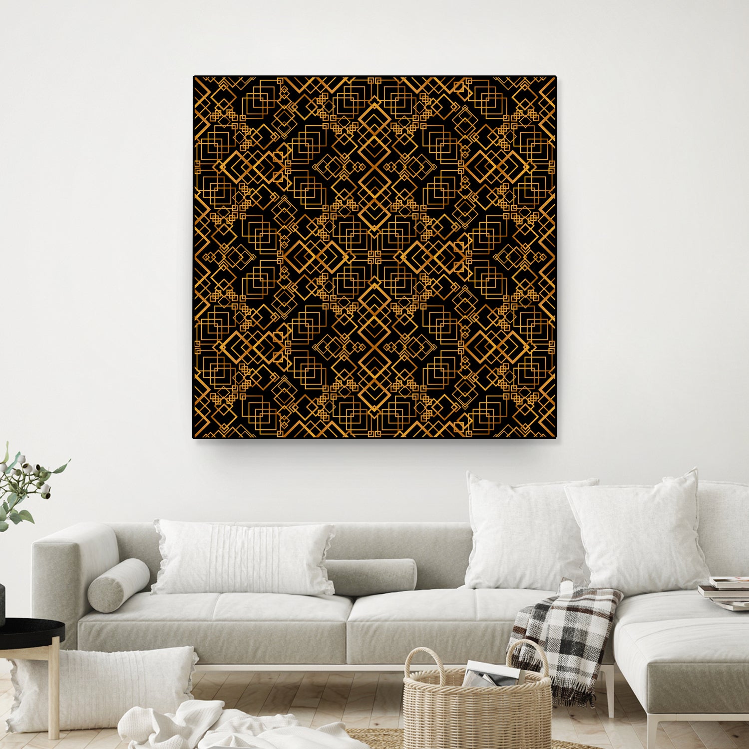 Golden Maze Pattern by Marika Barsrsind on GIANT ART - 8000 illustration