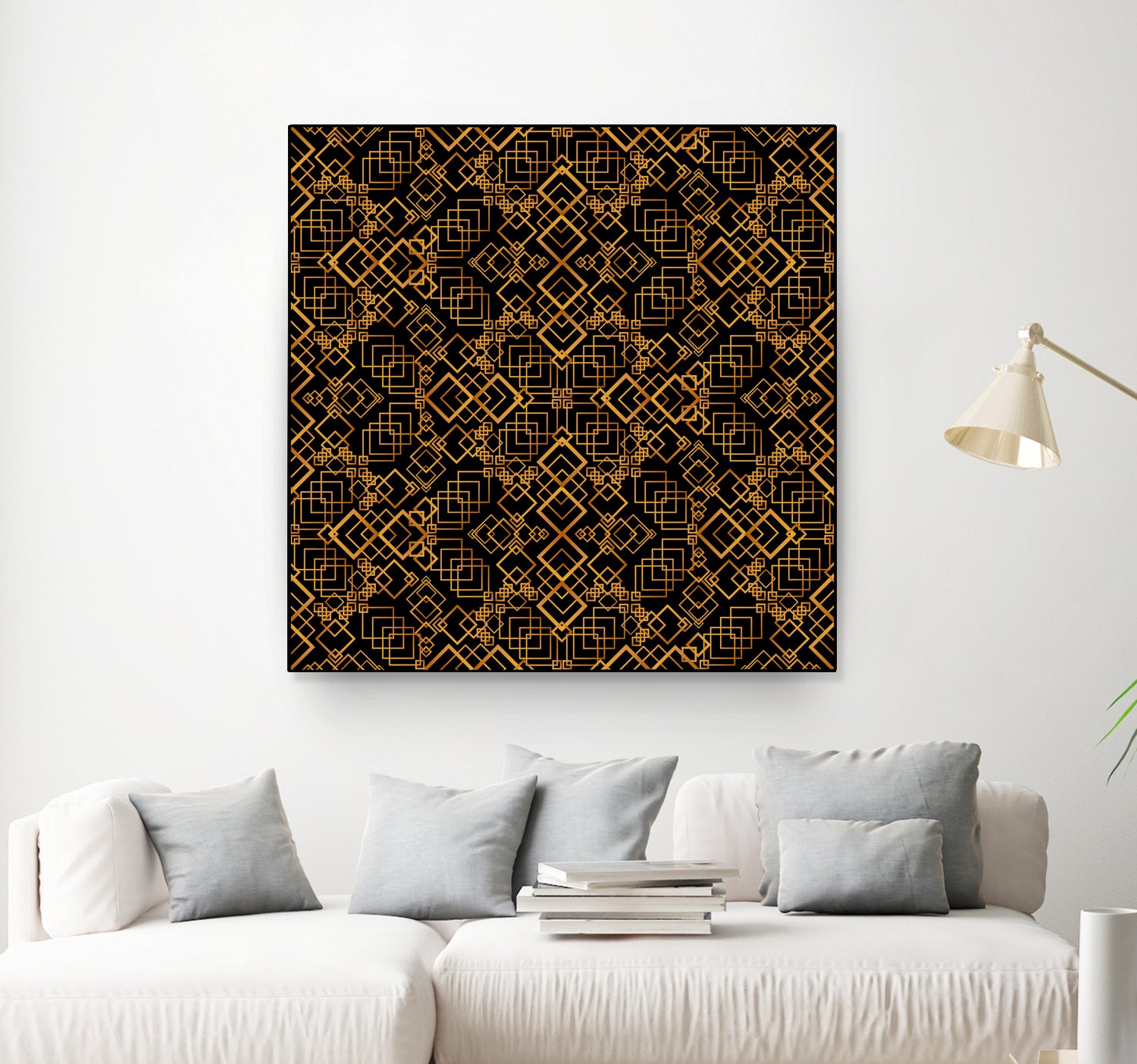 Golden Maze Pattern by Marika Barsrsind on GIANT ART - 8000 illustration