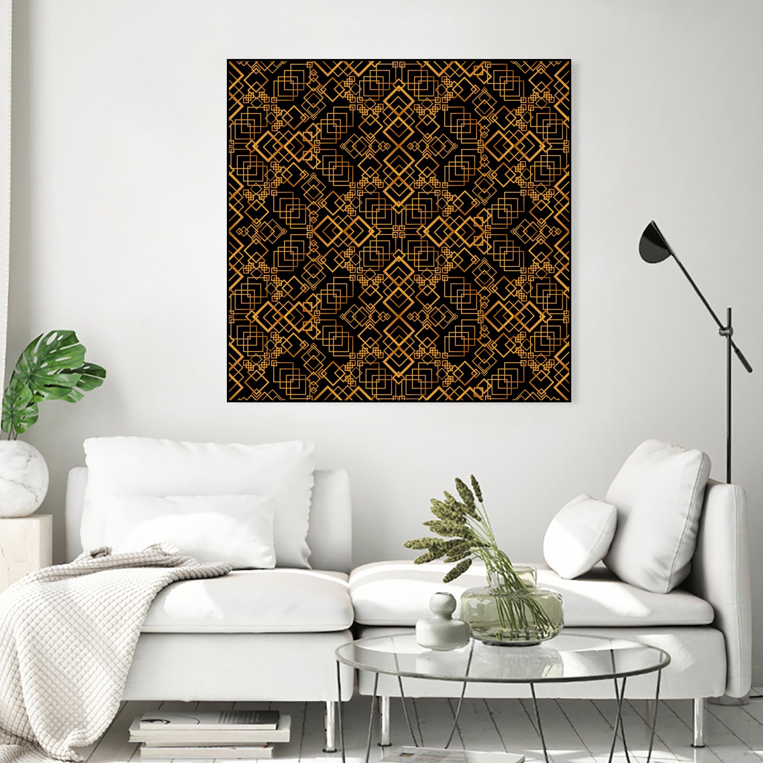 Golden Maze Pattern by Marika Barsrsind on GIANT ART - 8000 illustration