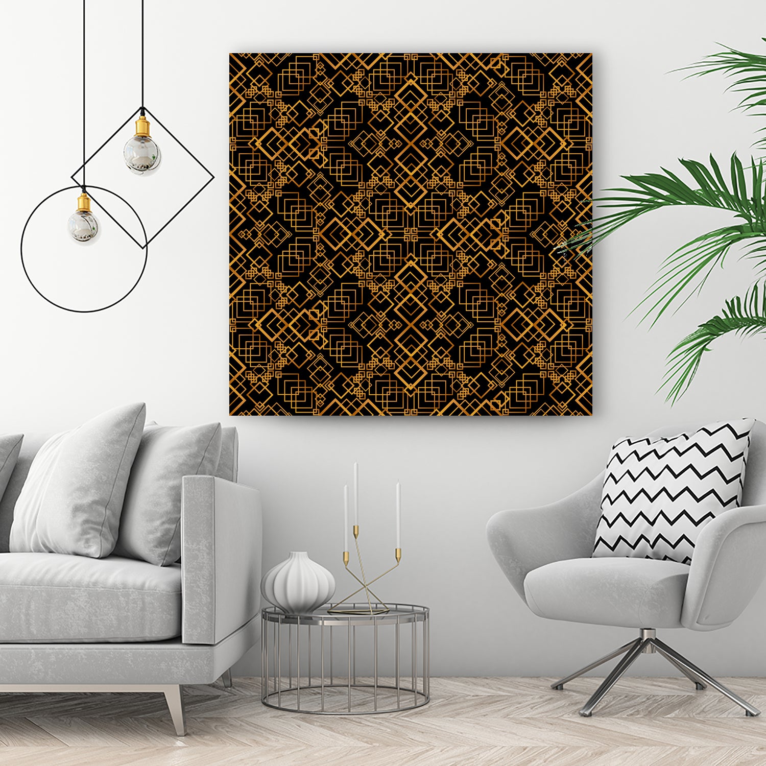 Golden Maze Pattern by Marika Barsrsind on GIANT ART - 8000 illustration