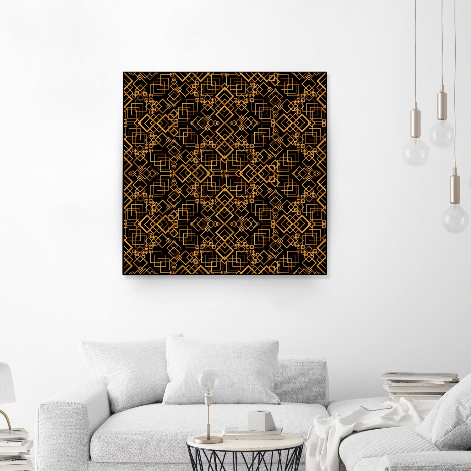 Golden Maze Pattern by Marika Barsrsind on GIANT ART - 8000 illustration