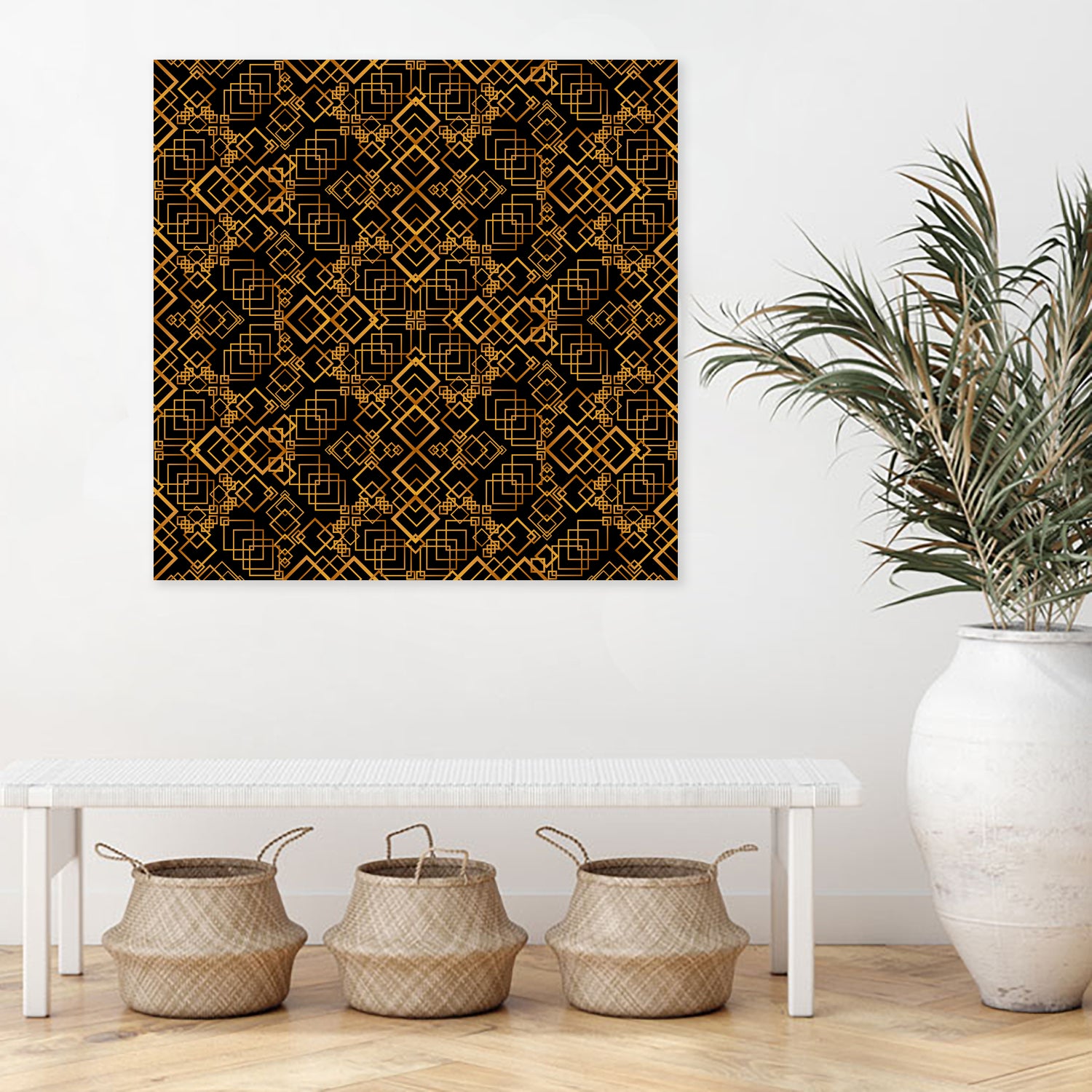 Golden Maze Pattern by Marika Barsrsind on GIANT ART - 8000 illustration