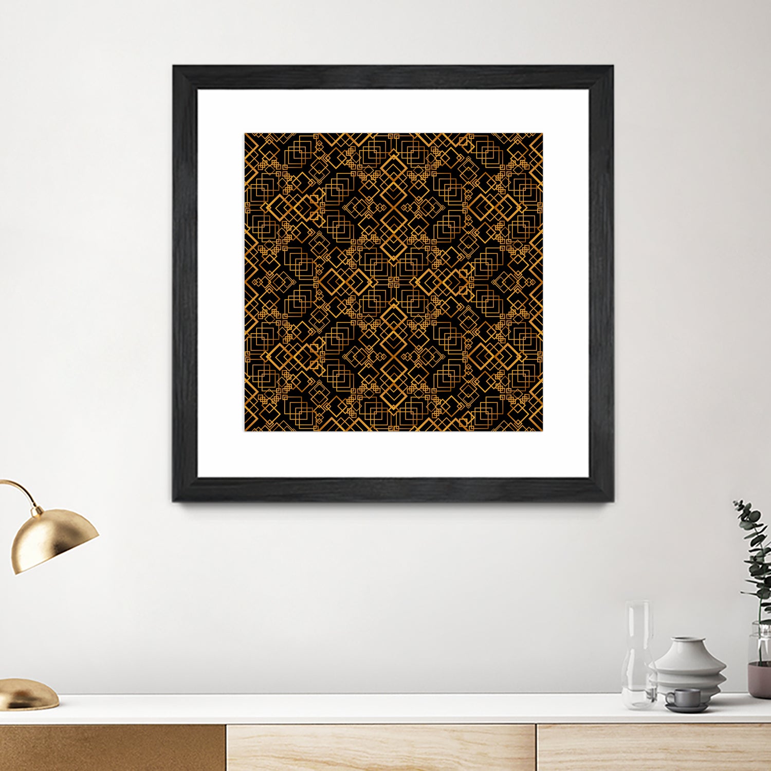 Golden Maze Pattern by Marika Barsrsind on GIANT ART - 8000 illustration