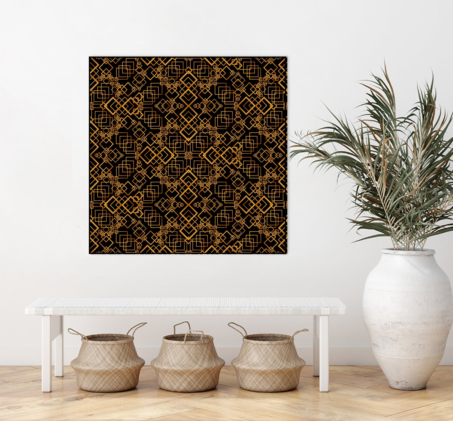 Golden Maze Pattern by Marika Barsrsind on GIANT ART - 8000 illustration
