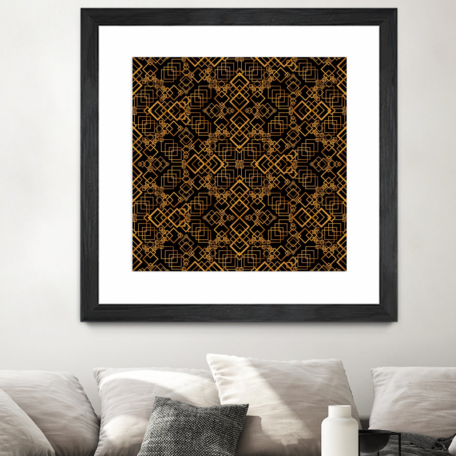 Golden Maze Pattern by Marika Barsrsind on GIANT ART - 8000 illustration