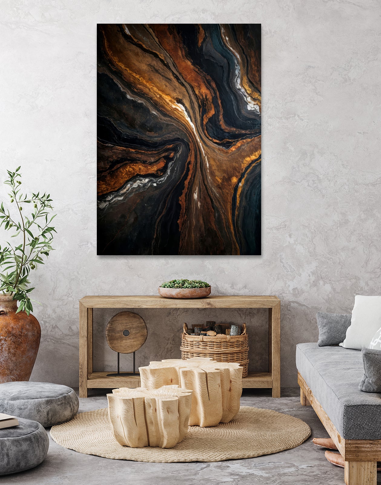 Golden Tones In Dark Stone by Alpenglow Workshop on GIANT ART - abstract abstract art