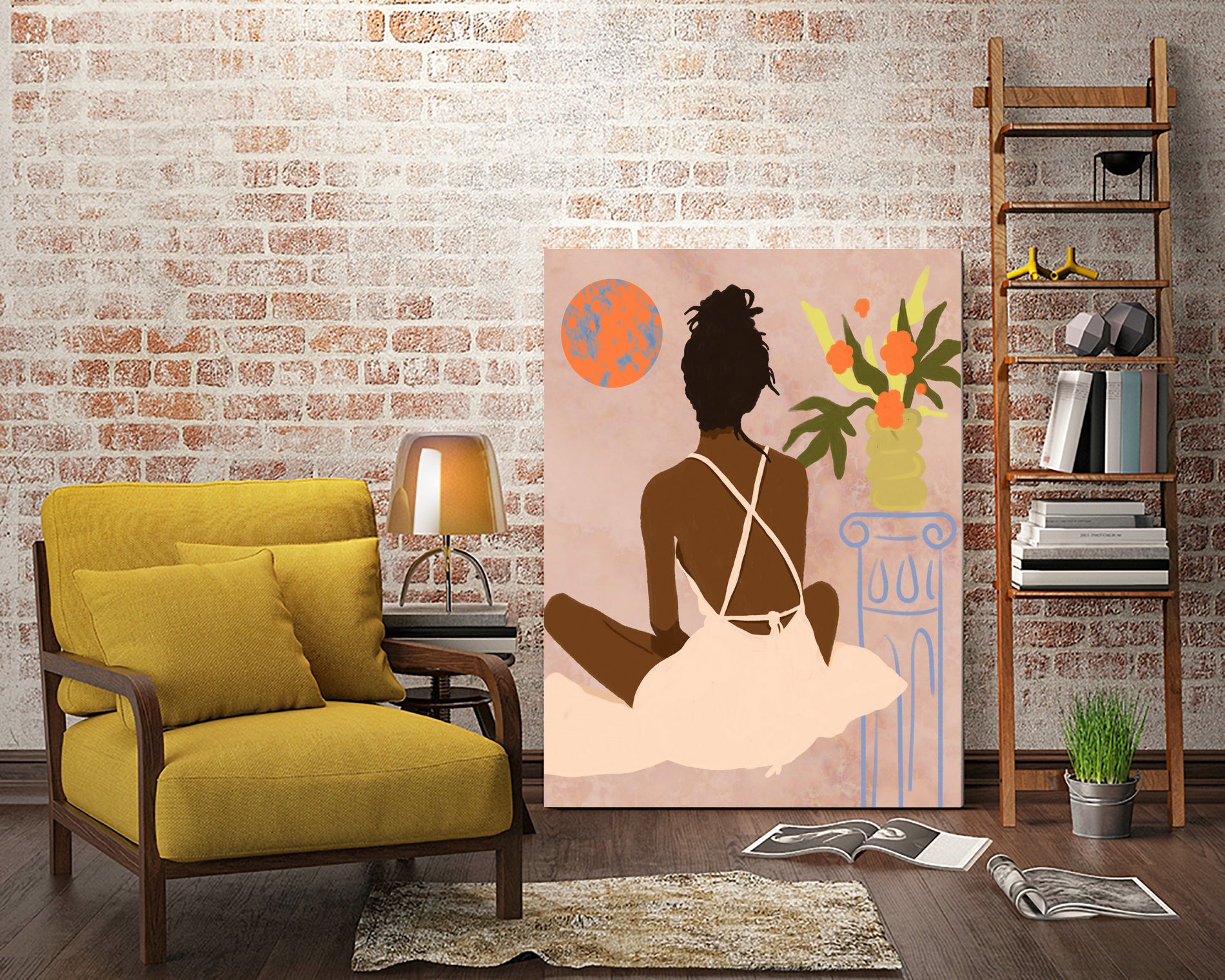 Gazing into the Abyss by Kintsugi99 on GIANT ART - orange  framed canvas