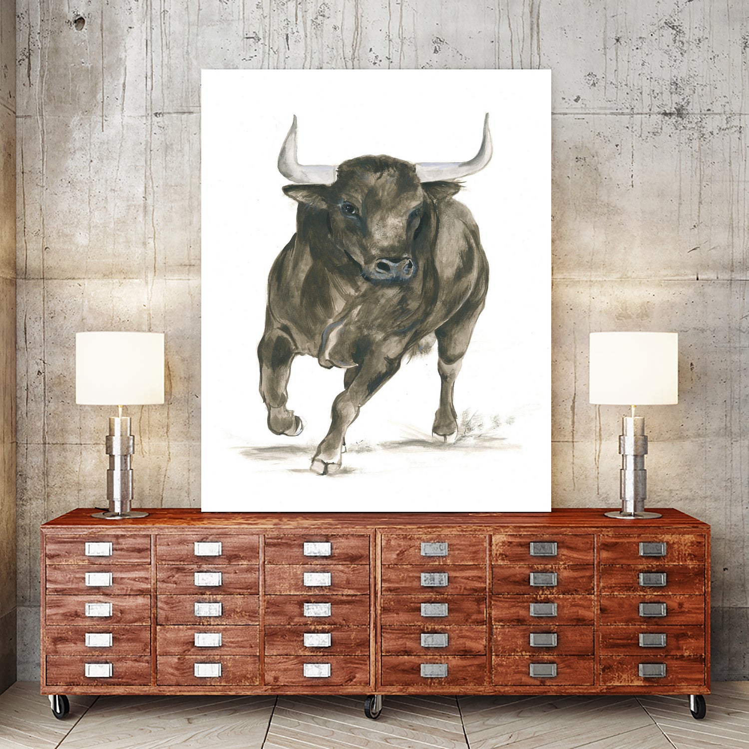 Charging Bull Power by Isabelle Brent on GIANT ART - 4885 illustration