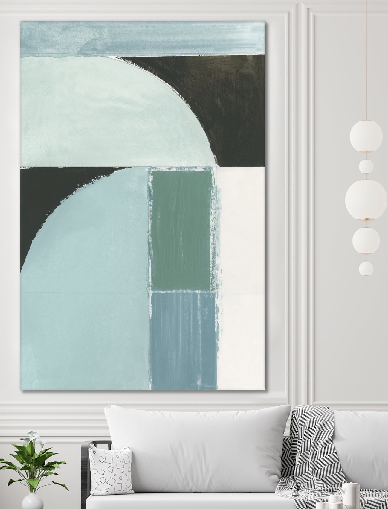 Abstract Blue Shapes No1 Print by cartissi on GIANT ART - abstract painting