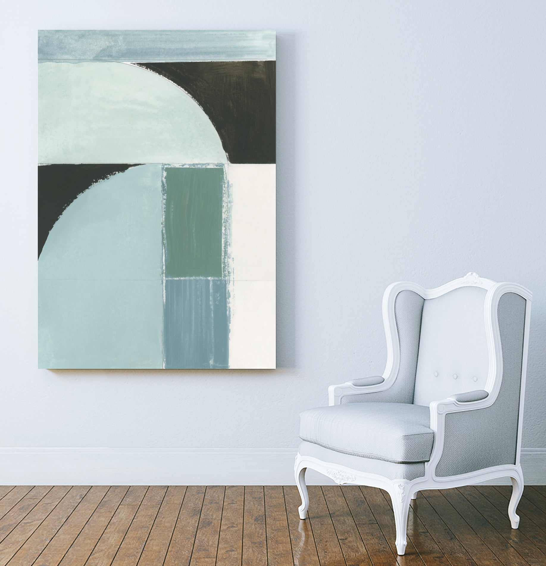 Abstract Blue Shapes No1 Print by cartissi on GIANT ART - abstract painting