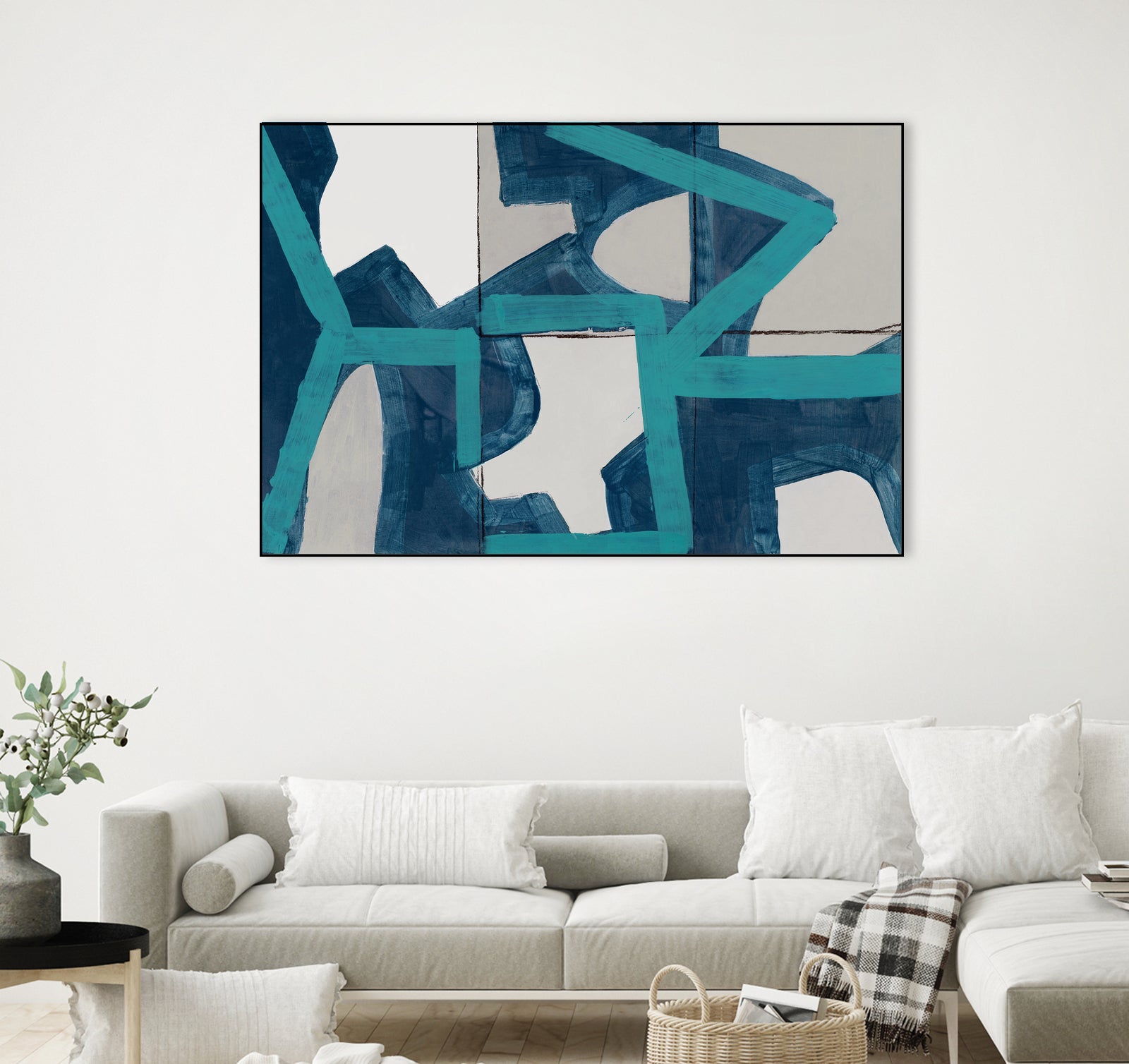 Metric Blue Abstract Art Print by cartissi on GIANT ART - abstract painting