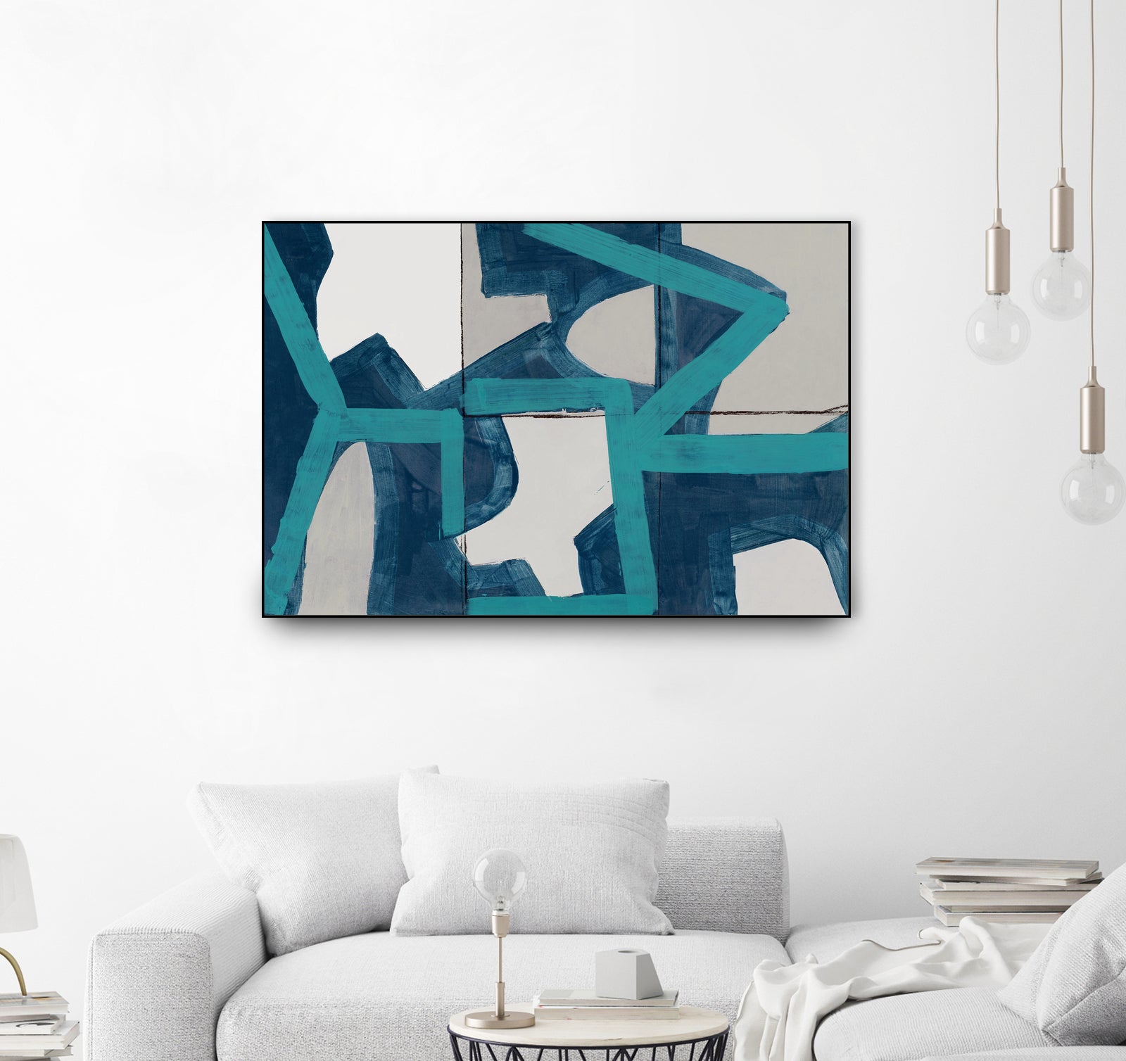 Metric Blue Abstract Art Print by cartissi on GIANT ART - abstract painting