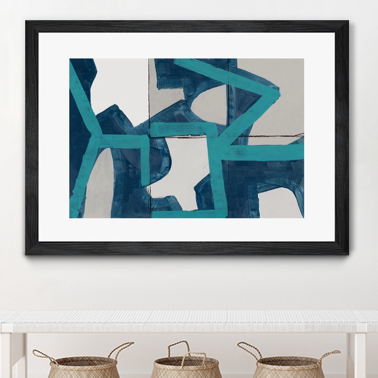 Metric Blue Abstract Art Print by cartissi on GIANT ART - abstract painting