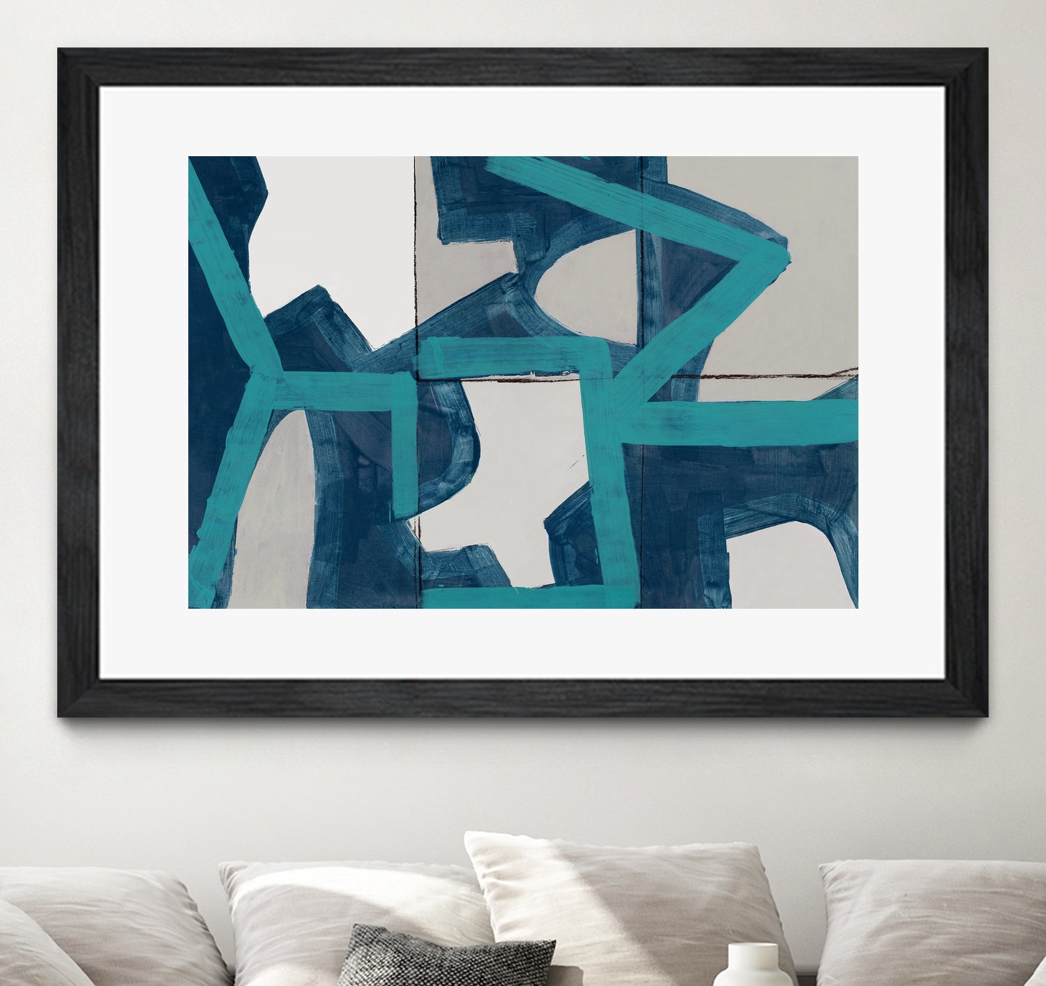 Metric Blue Abstract Art Print by cartissi on GIANT ART - abstract painting