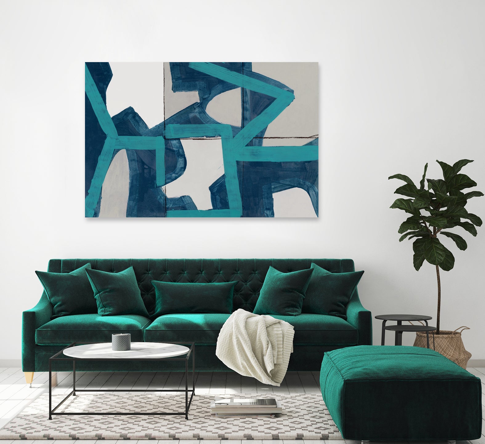 Metric Blue Abstract Art Print by cartissi on GIANT ART - abstract painting