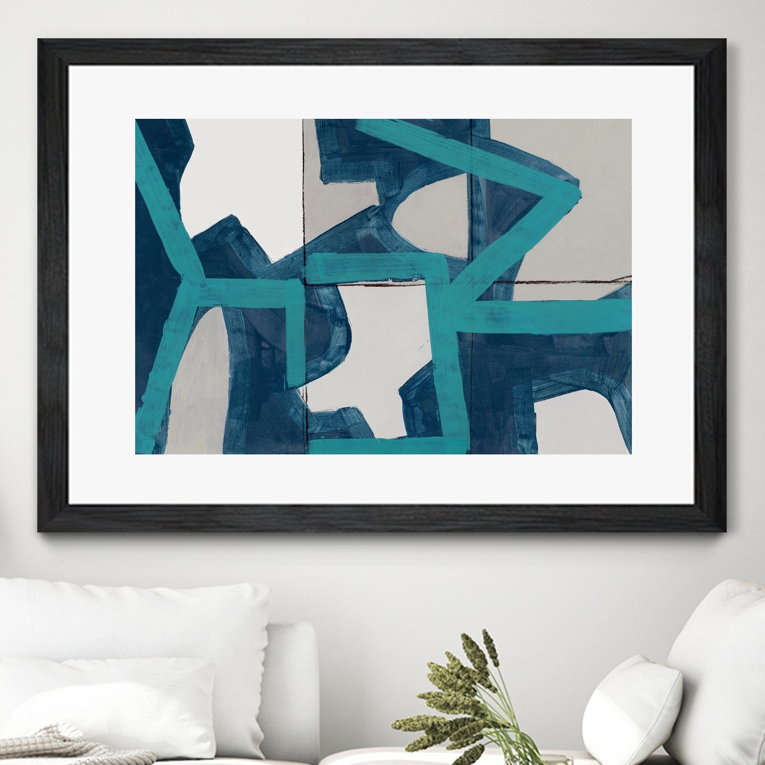 Metric Blue Abstract Art Print by cartissi on GIANT ART - abstract painting