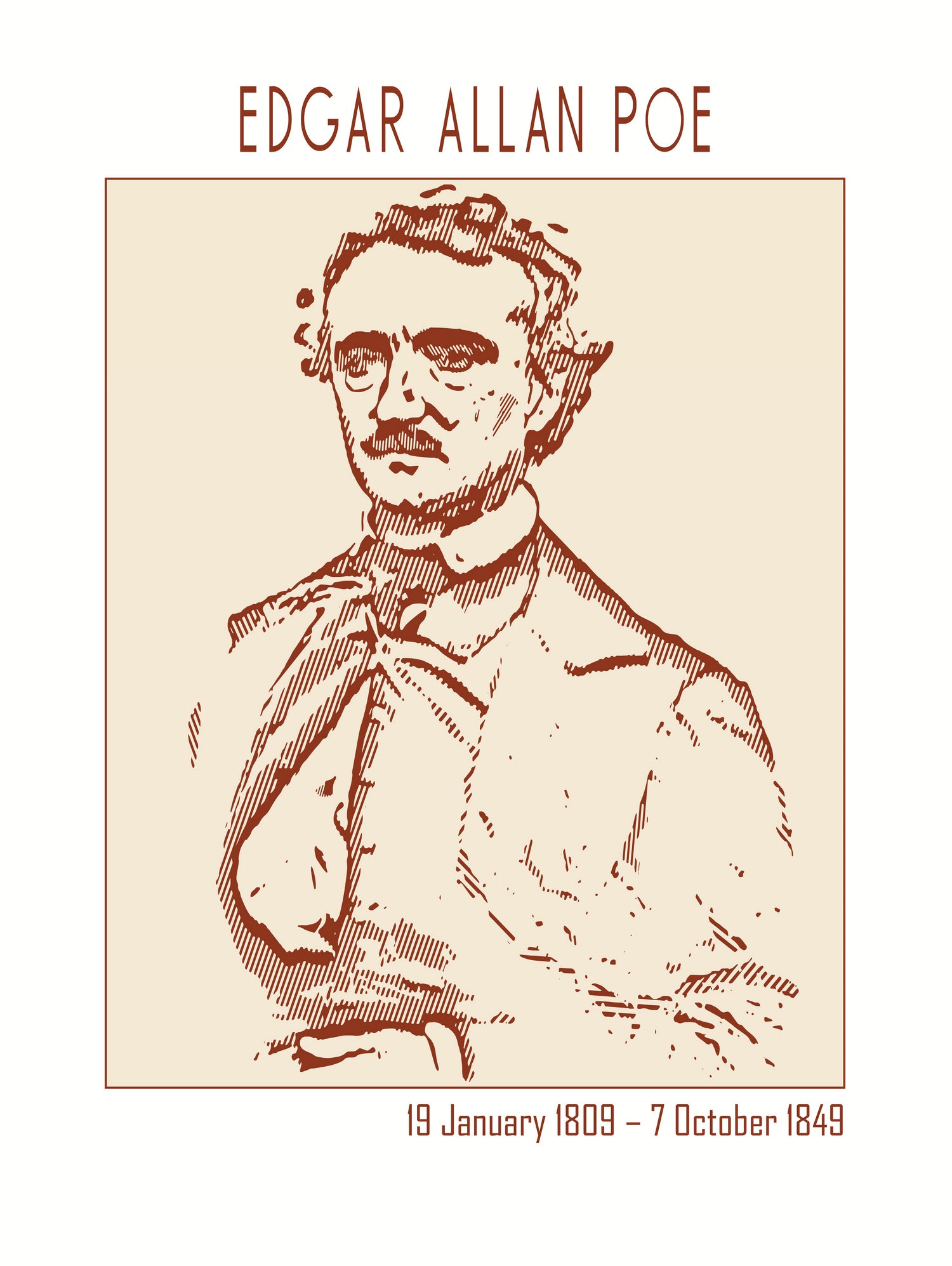 Vintage Poe Portrait by Doa Project on GIANT ART - 3000 illustration