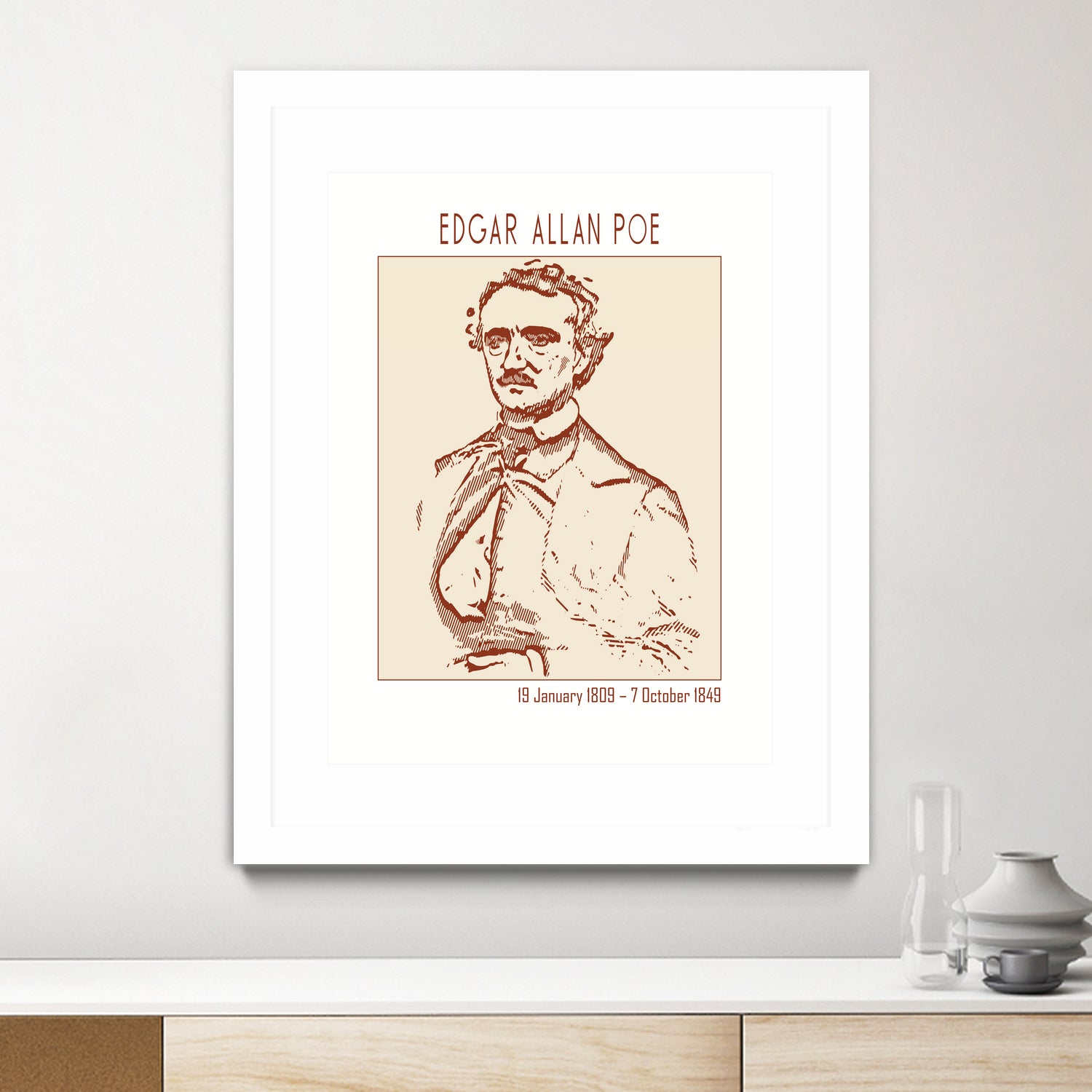 Vintage Poe Portrait by Doa Project on GIANT ART - 3000 illustration